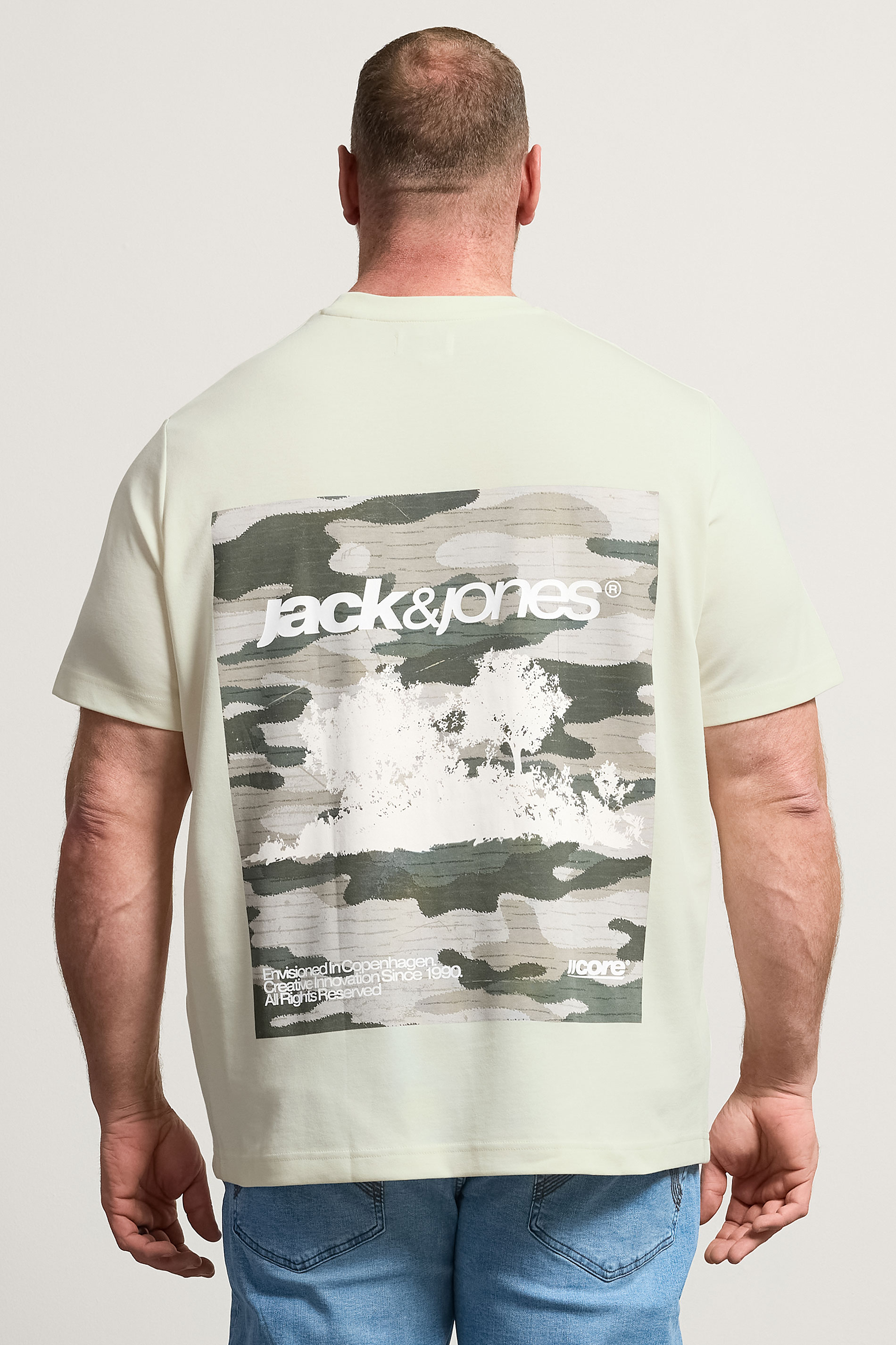 JACK & JONES Big & Tall 2 Pack Navy Blue & Off-White Graphic | BadRhino 5