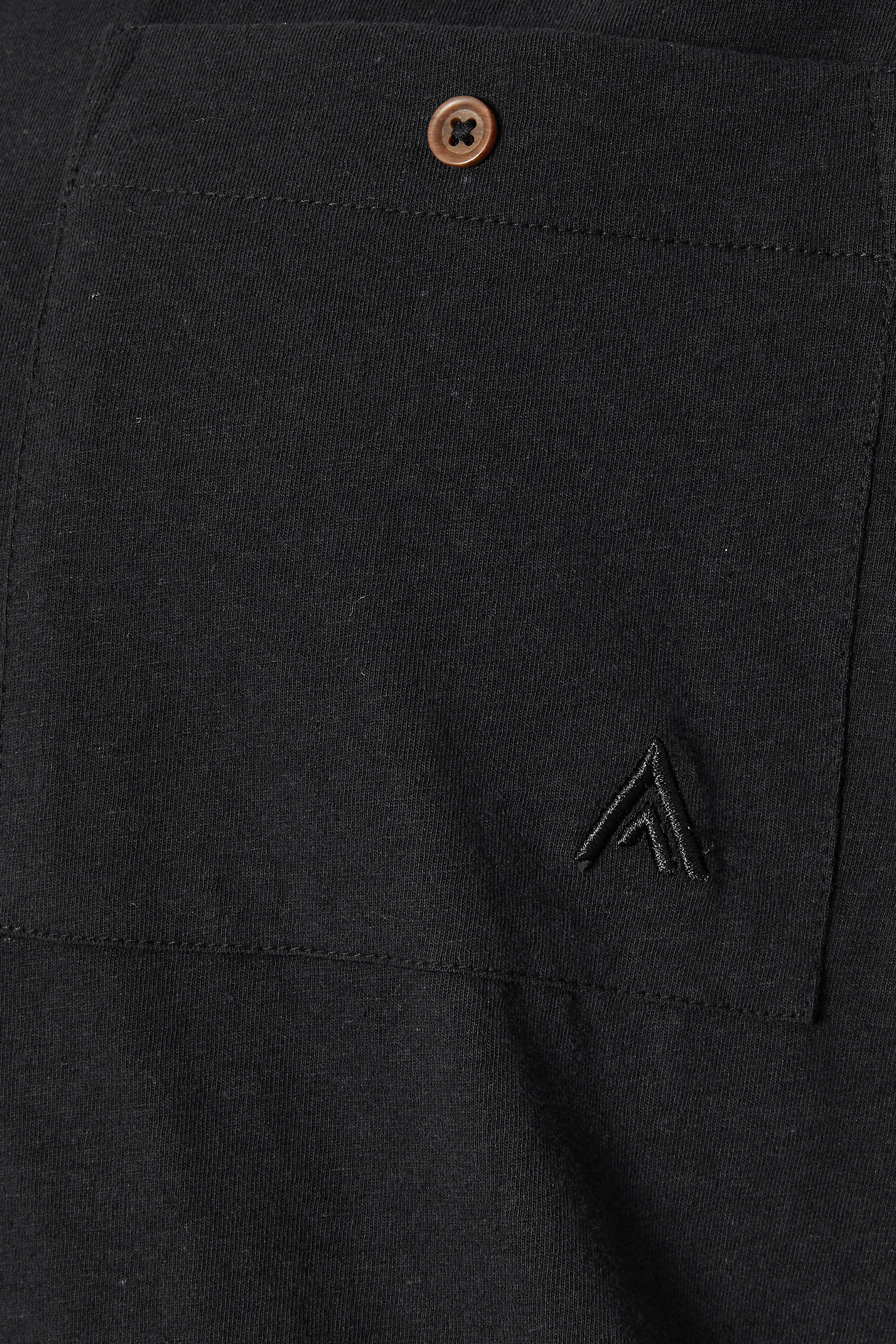 STUDIO A Big & Tall Black Linen Revere Polo Shirt 2