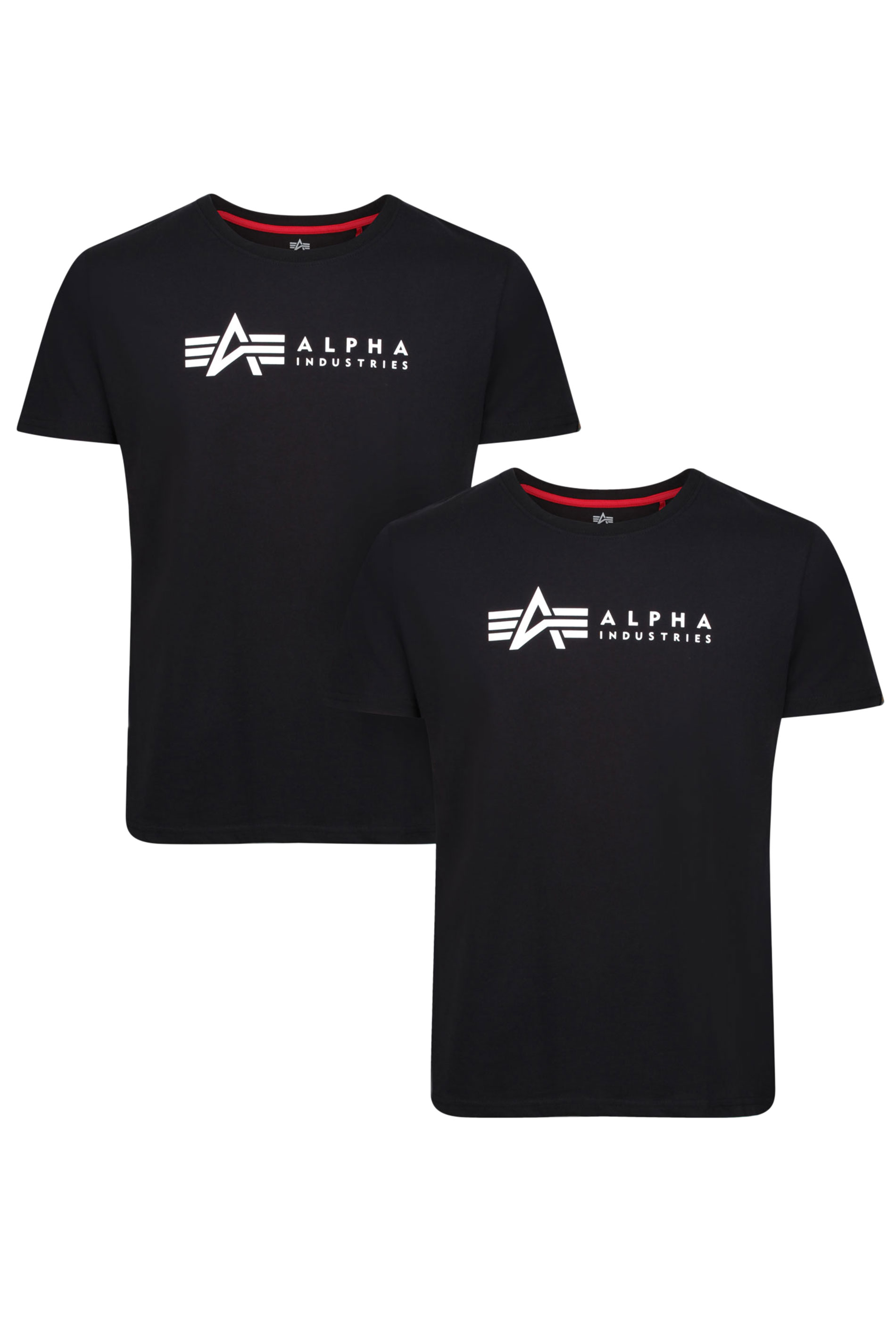 ALPHA INDUSTRIES 2 Black Logo BadRhino | PACK T-Shirts