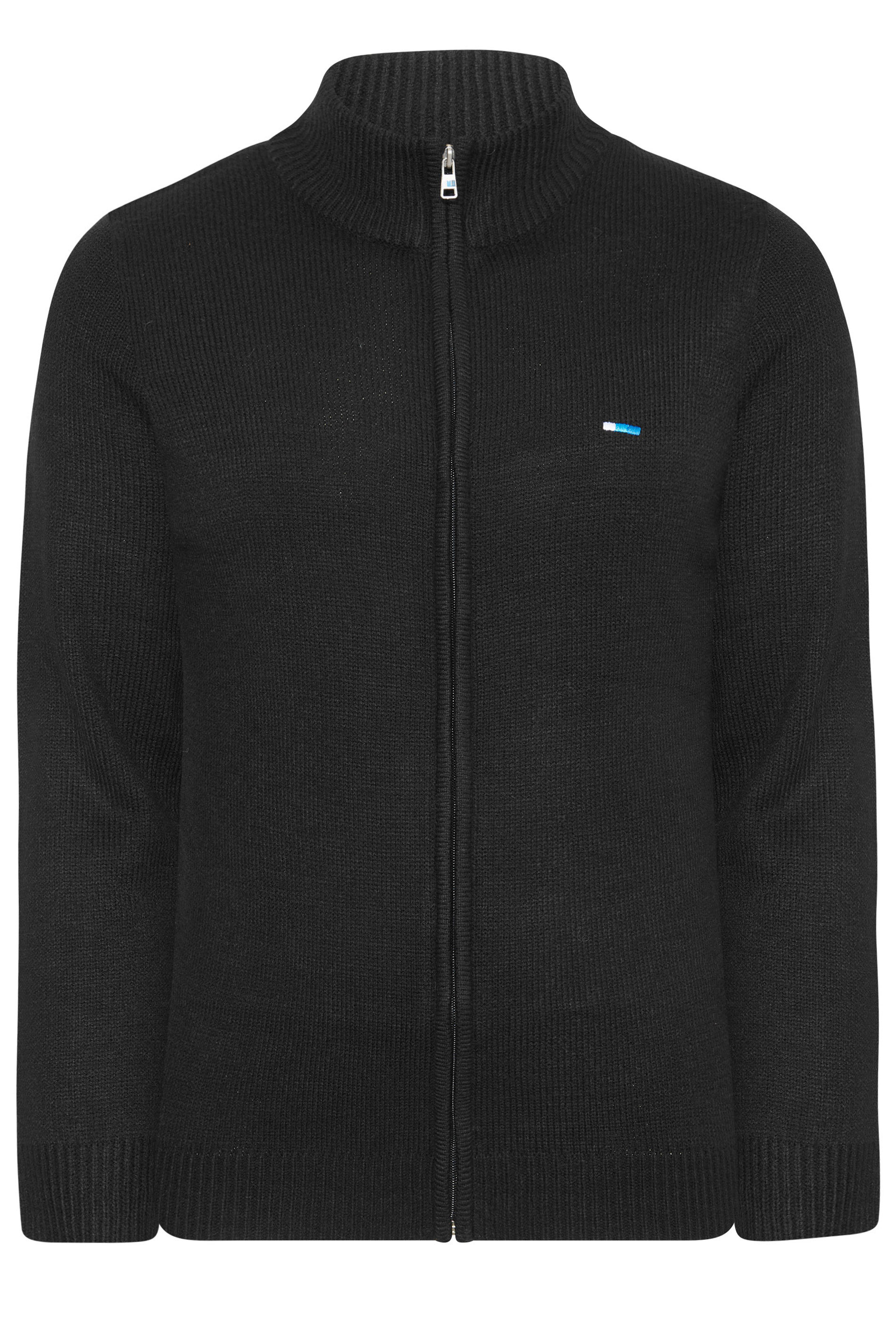 BadRhino Black Essential Full Zip Knitted Jumper | BadRhino 3