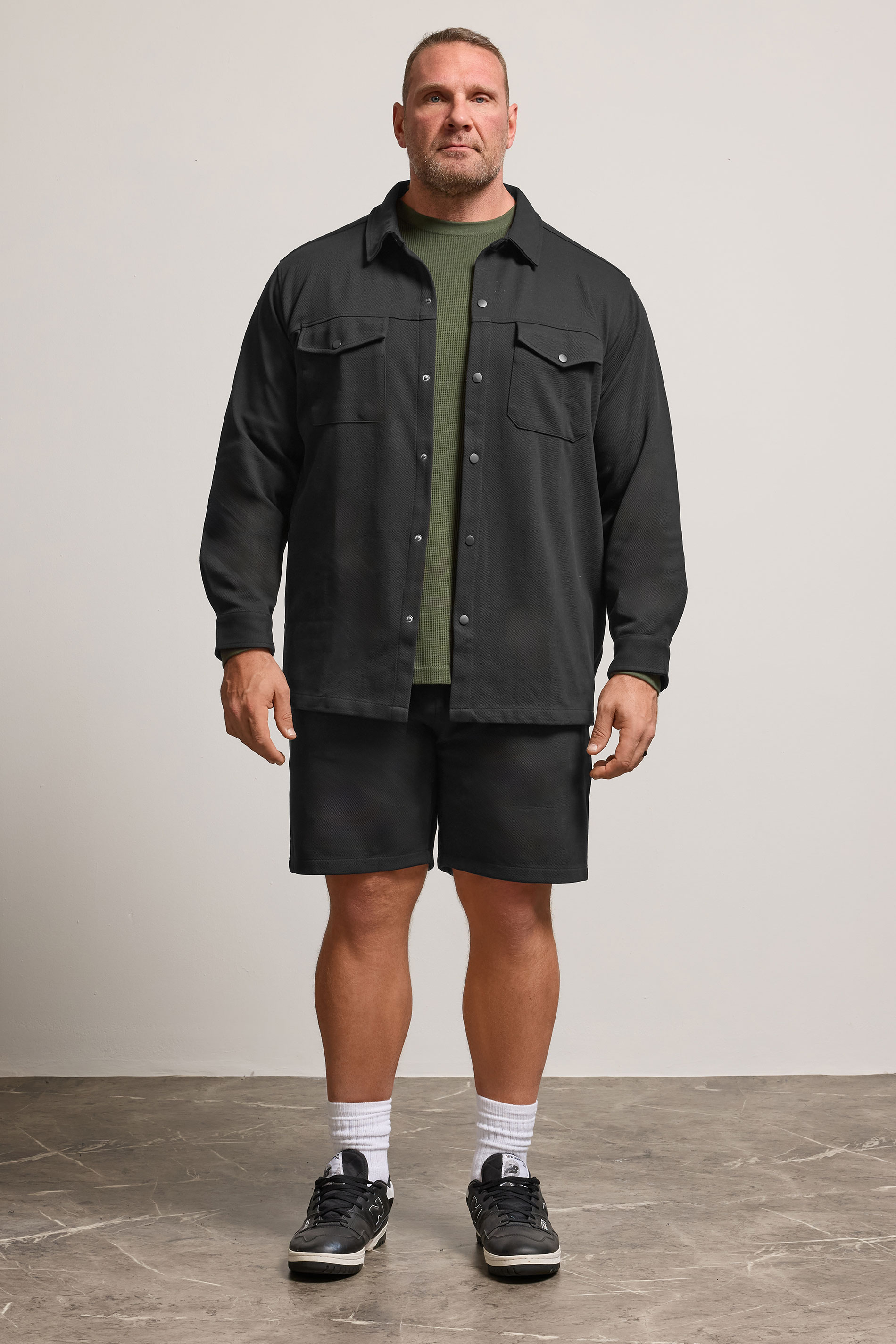 BadRhino Big & Tall Black Textured Jersey Shorts | BadRhino   2