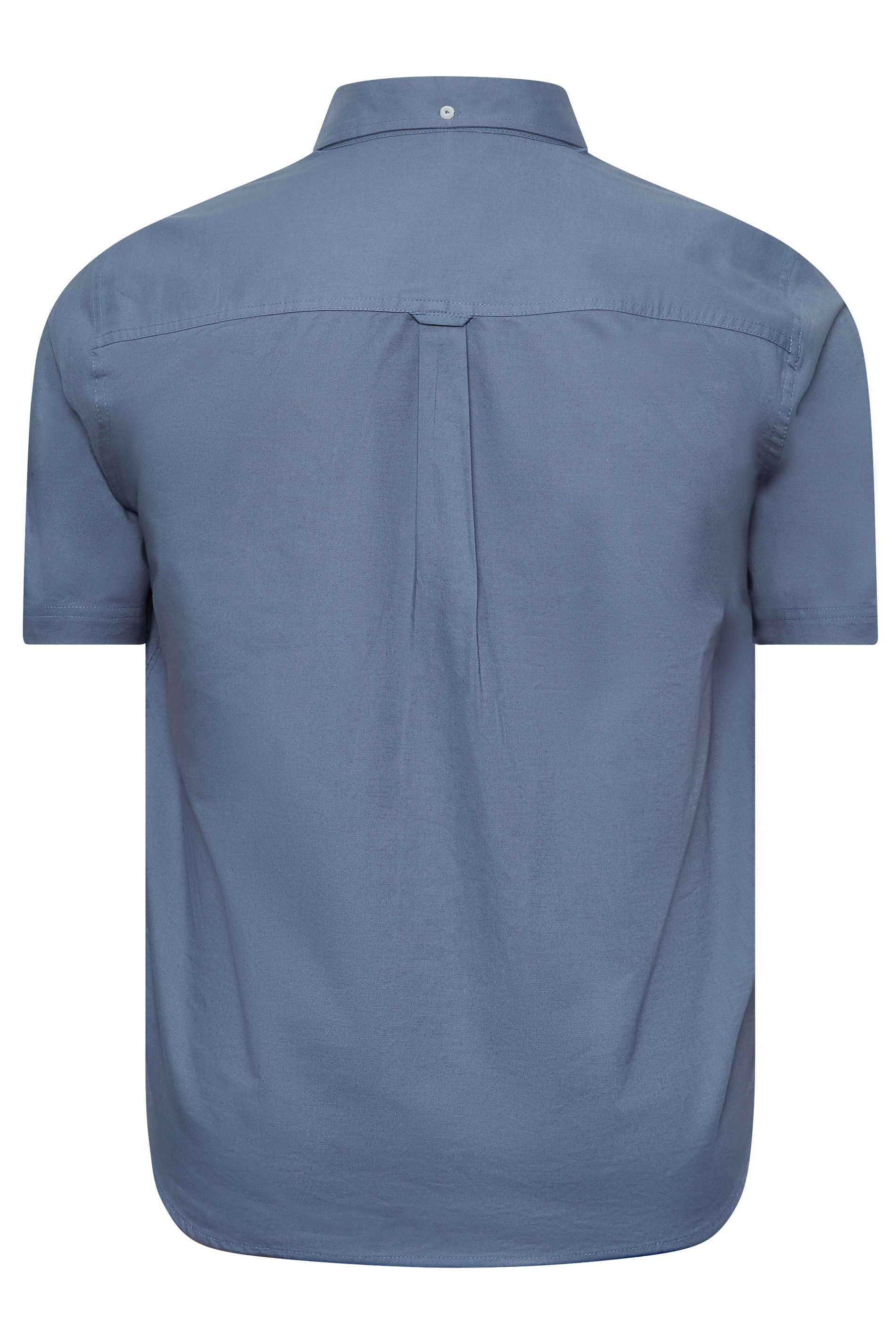 BadRhino Big & Tall Steel Blue Essential Short Sleeve Oxford Shirt | BadRhino 3