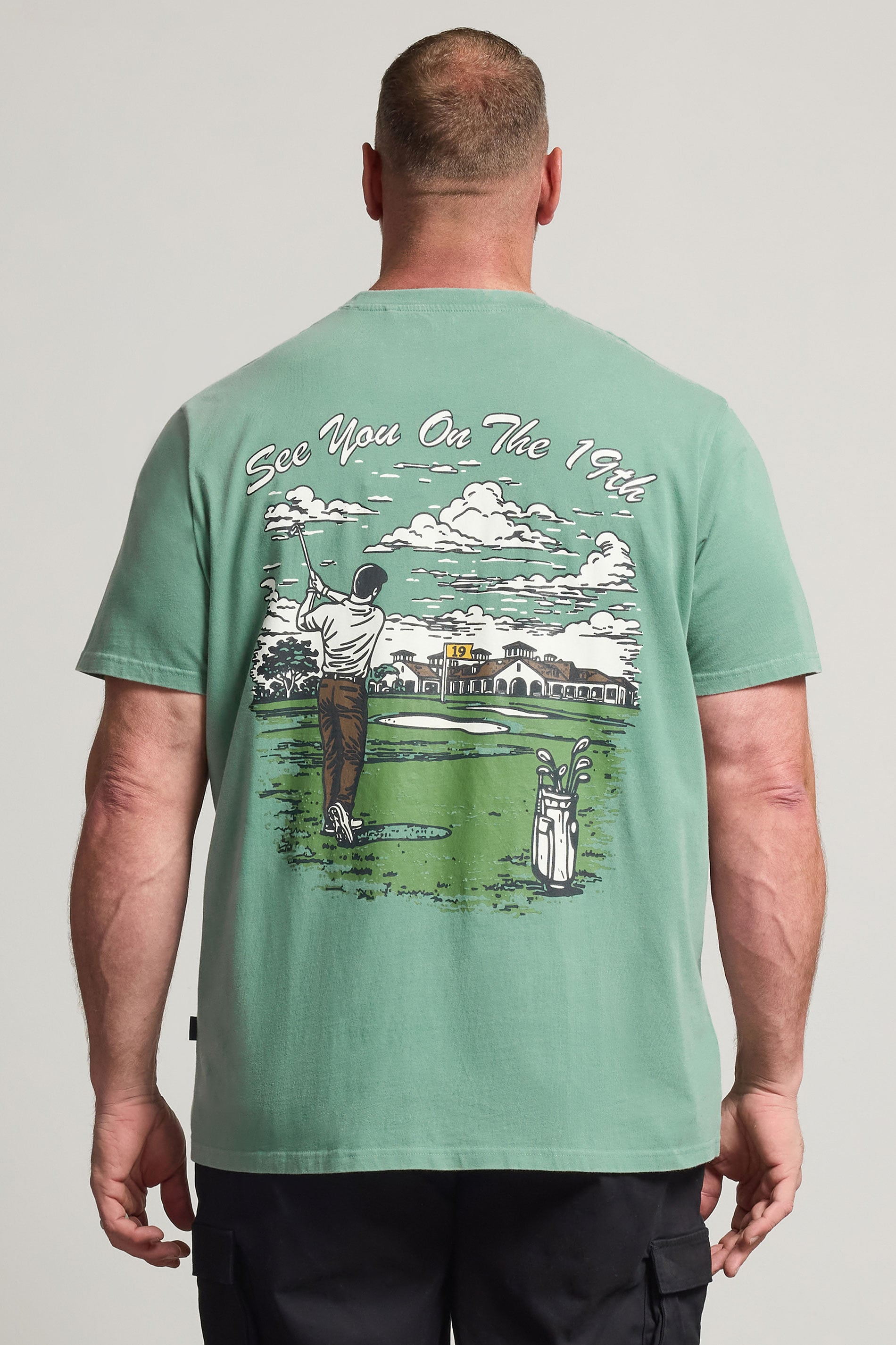 BadRhino Big & Tall Green Pigment Dye Golf Graphic T-Shirt | BadRhino 2