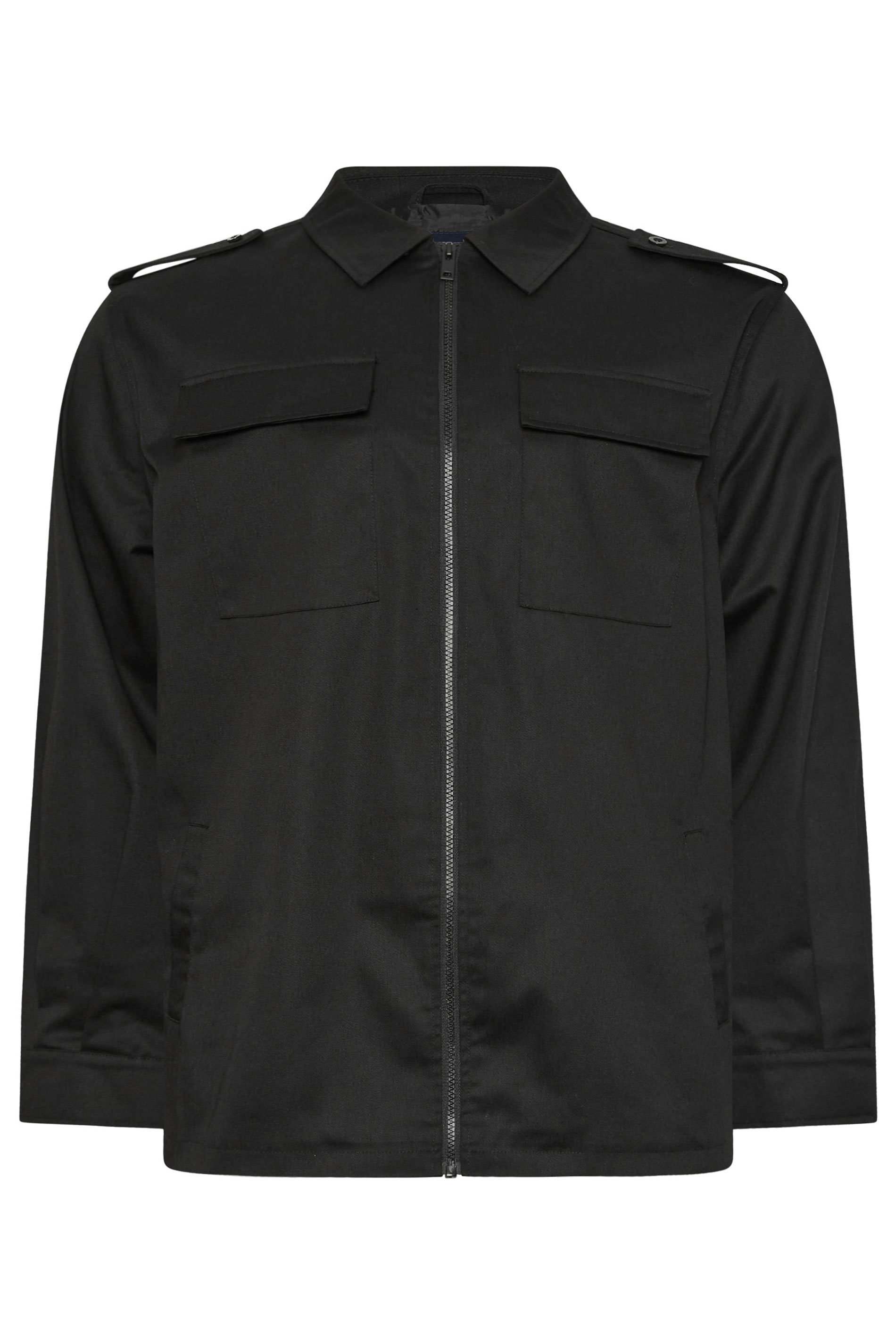 BadRhino Big & Tall Khaki Green Military Zip Through Overshirt | BadRhino 2