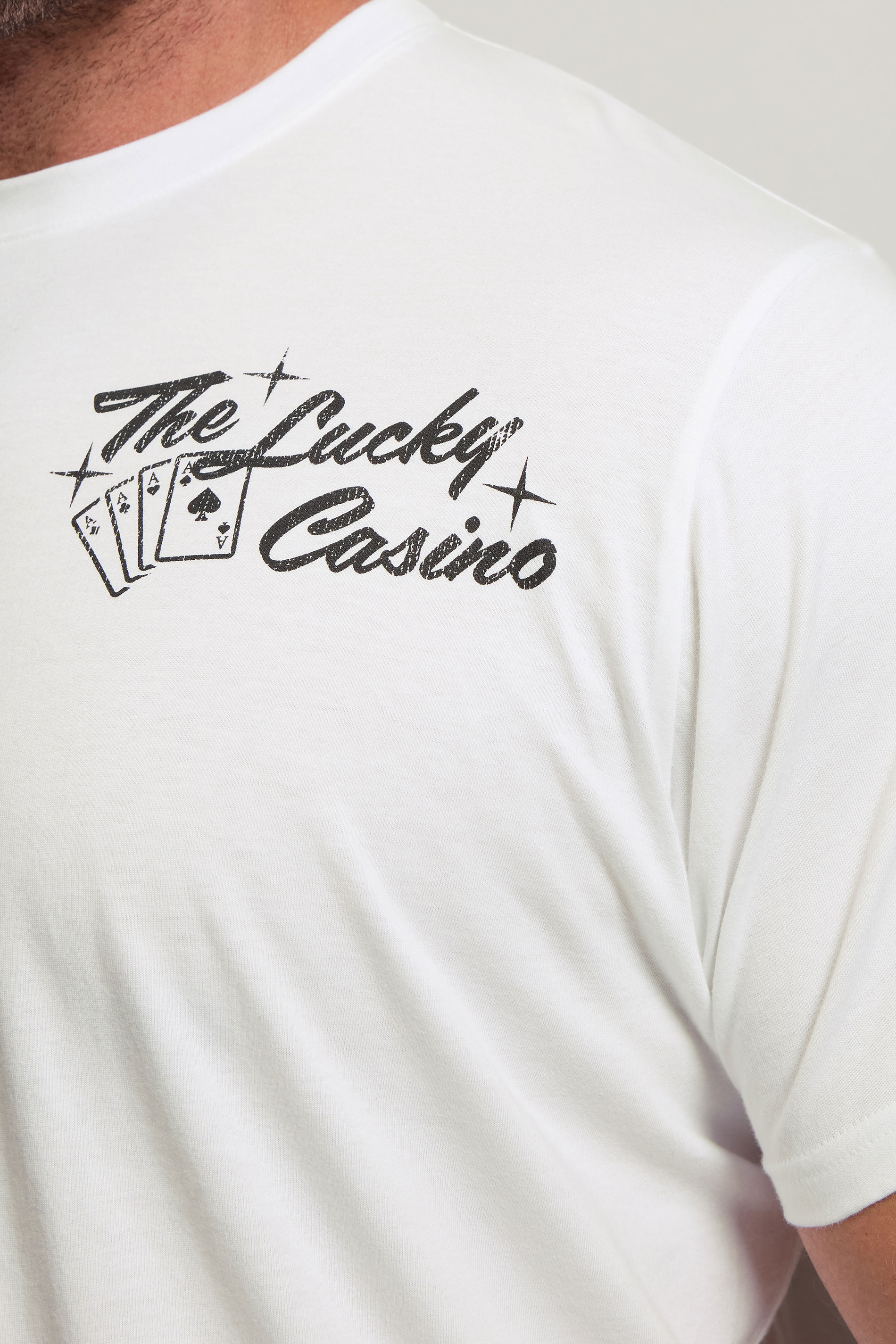 BadRhino Big & Tall White 'The Lucky Casino' Graphic T-Shirt | BadRhino 6