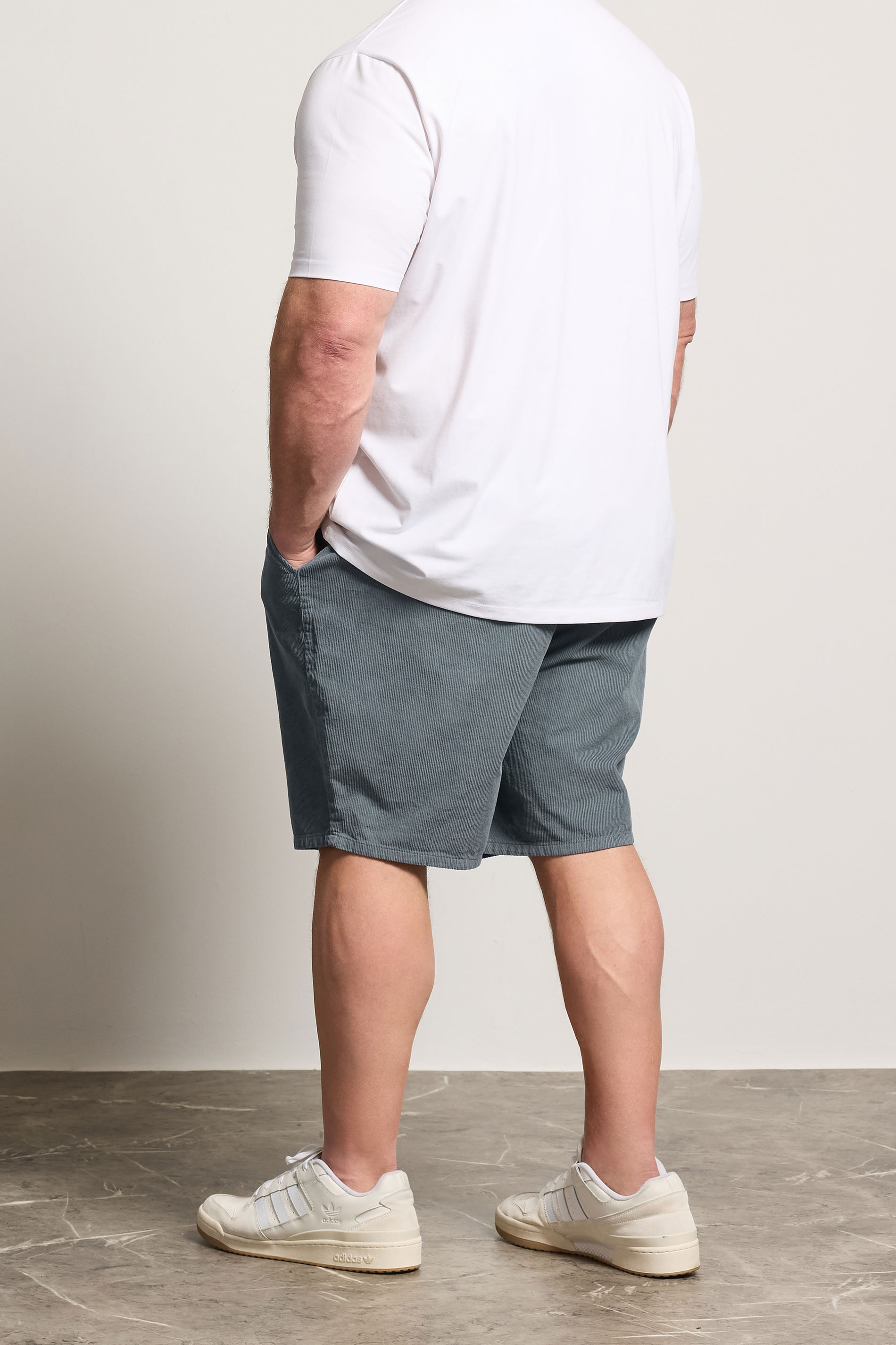 BadRhino Big & Tall Blue Elasticated Waist Corduroy Shorts | BadRhino 5