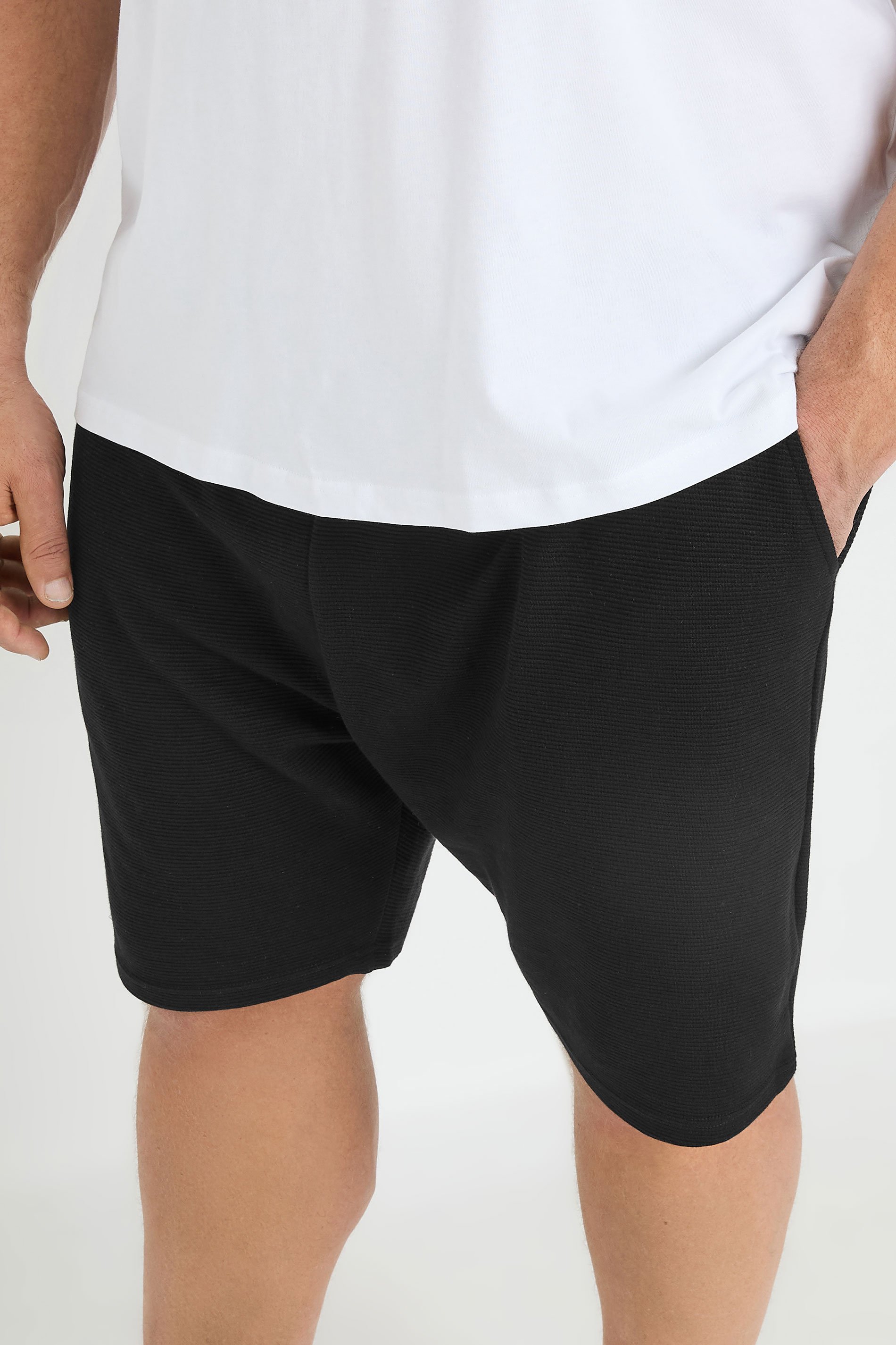 BadRhino Big & Tall Black Ribbed Shorts | BadRhino 4