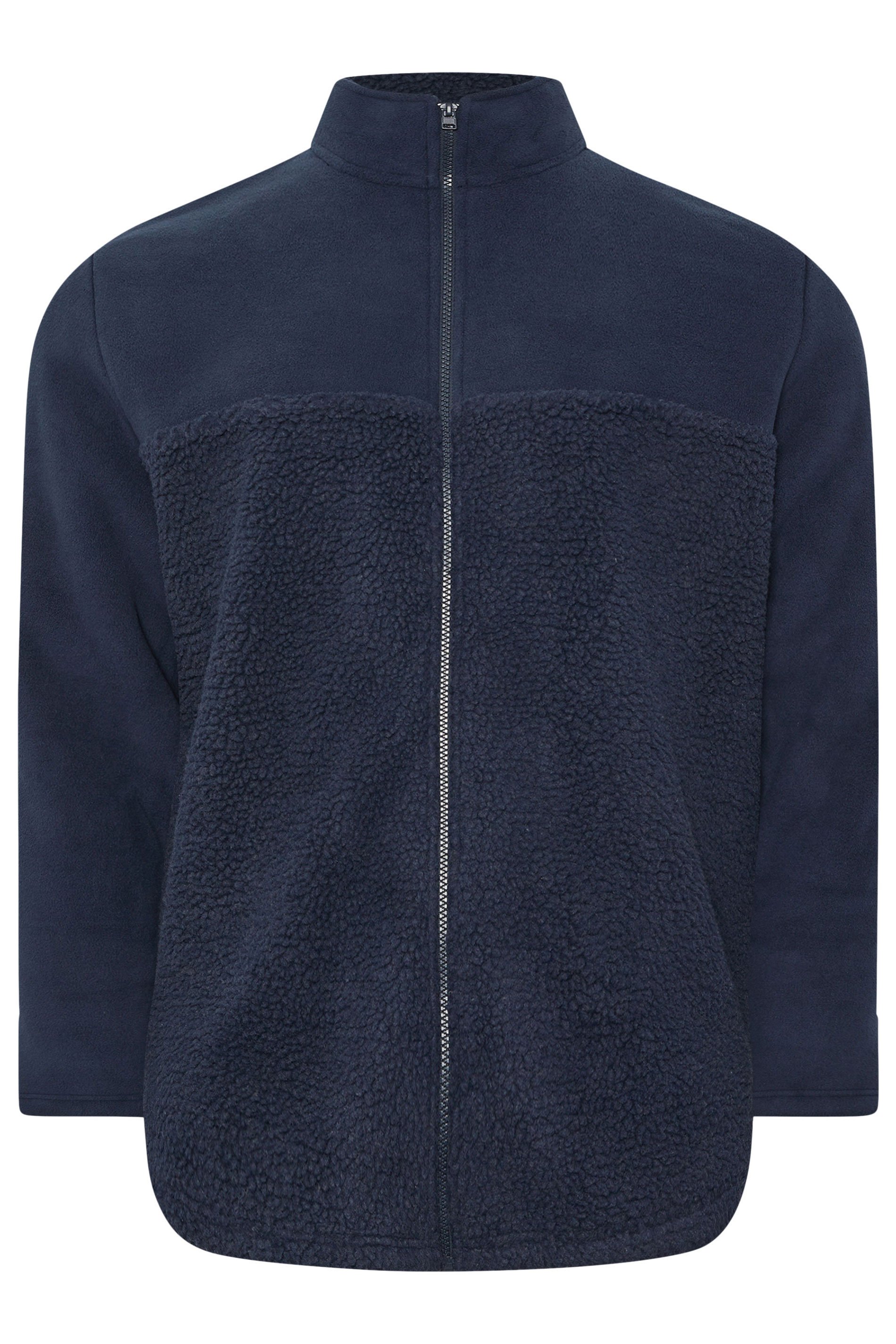 BadRhino Big & Tall Navy Blue Borg Fleece Jacket | BadRhino 5
