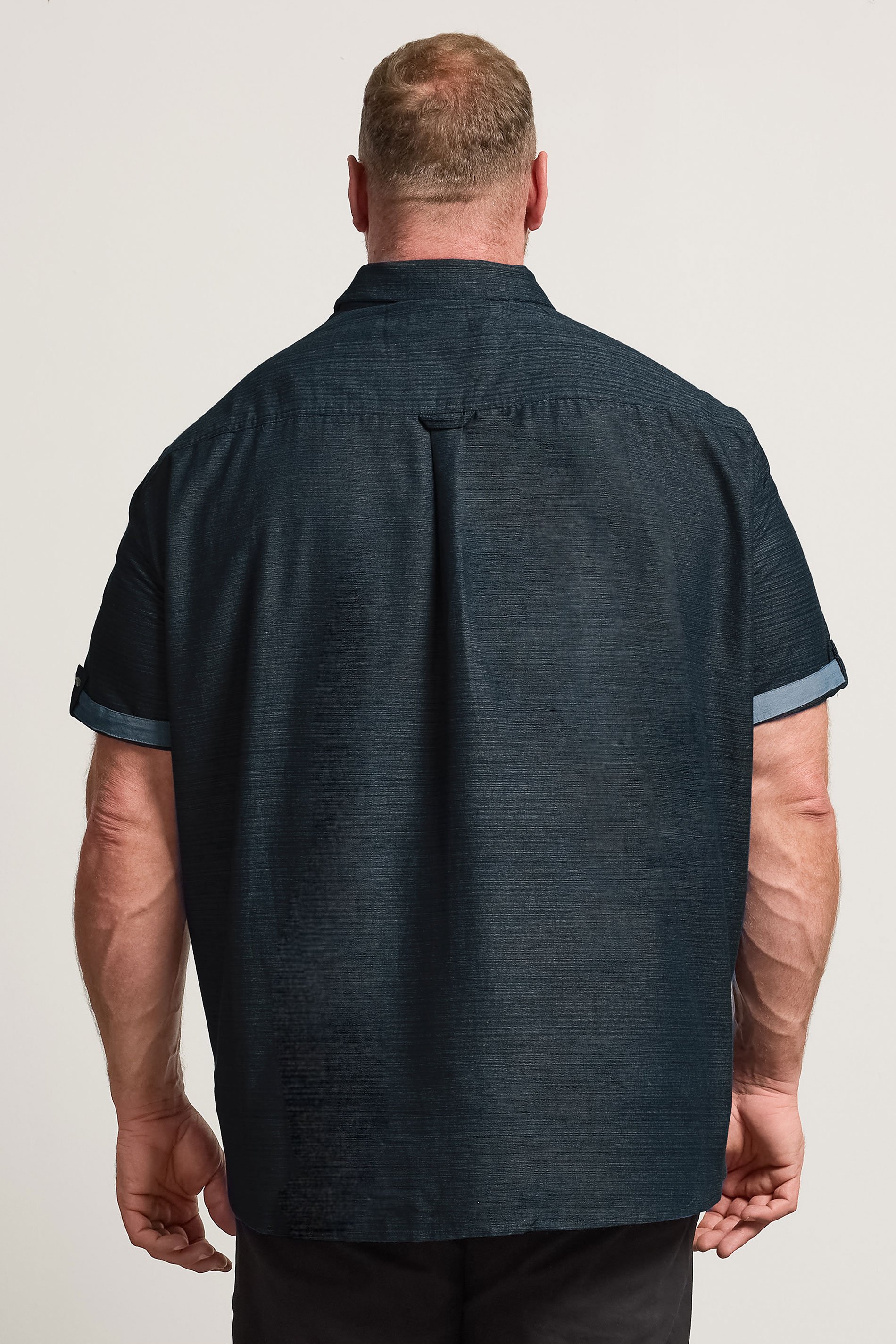 BadRhino Big & Tall Navy Blue Cotton Slub Shirt | BadRhino 2