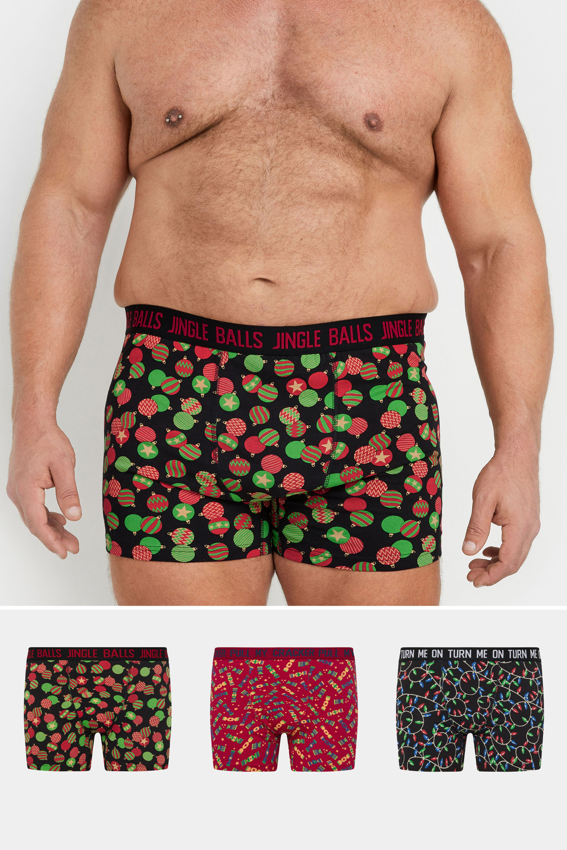 BadRhino 3 PACK Black & Red Christmas Boxers | BadRhino 1