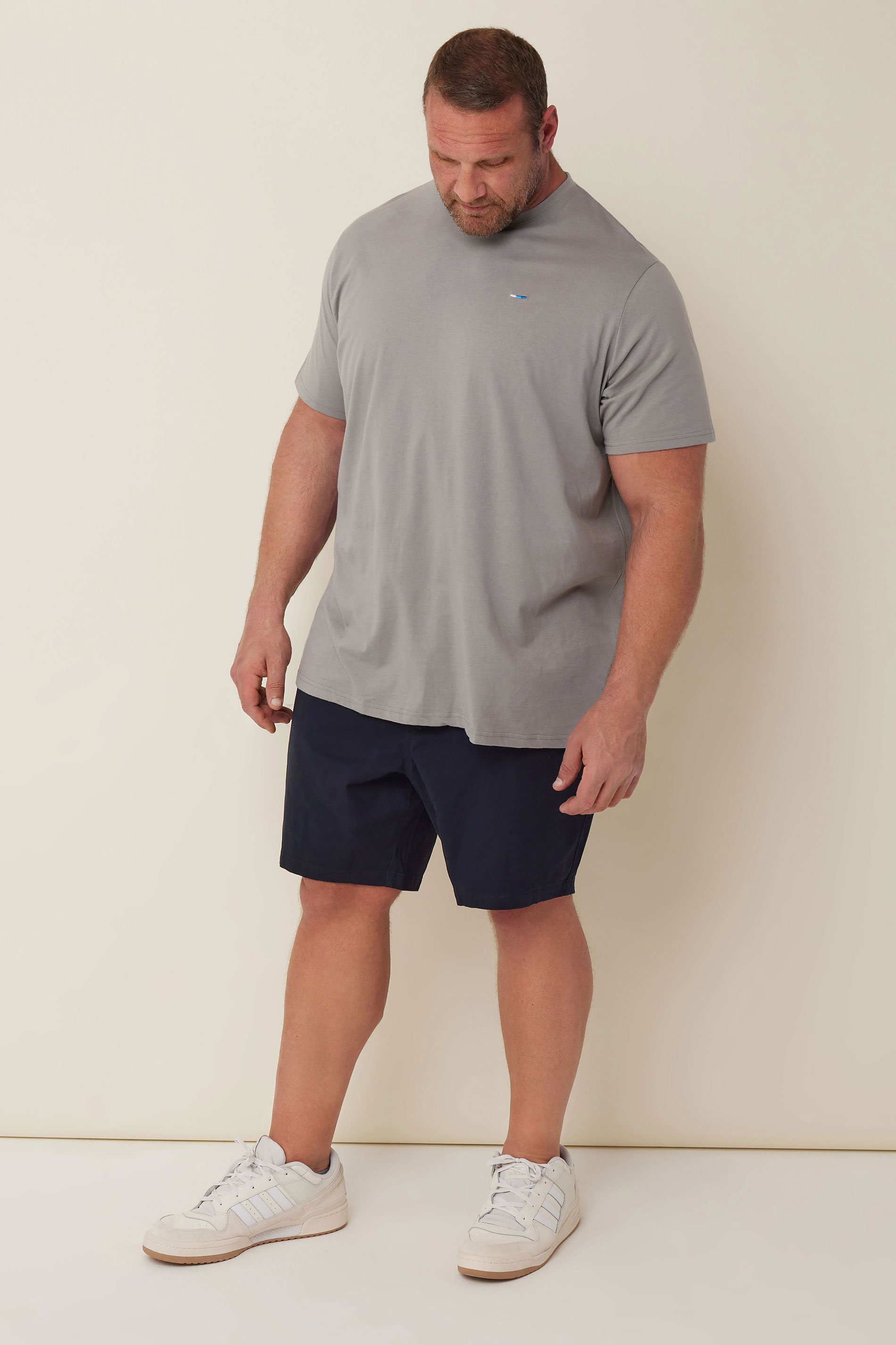 BadRhino Big & Tall 2 PACK Black & Navy Blue Elasticated Waist Chino Shorts 4
