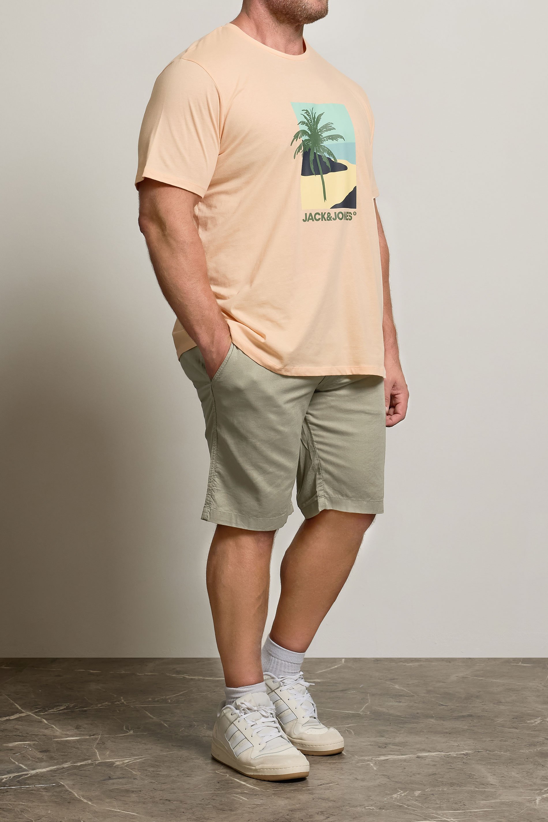 JACK & JONES Big & Tall Olive Green Campaign Shorts | BadRhino 1