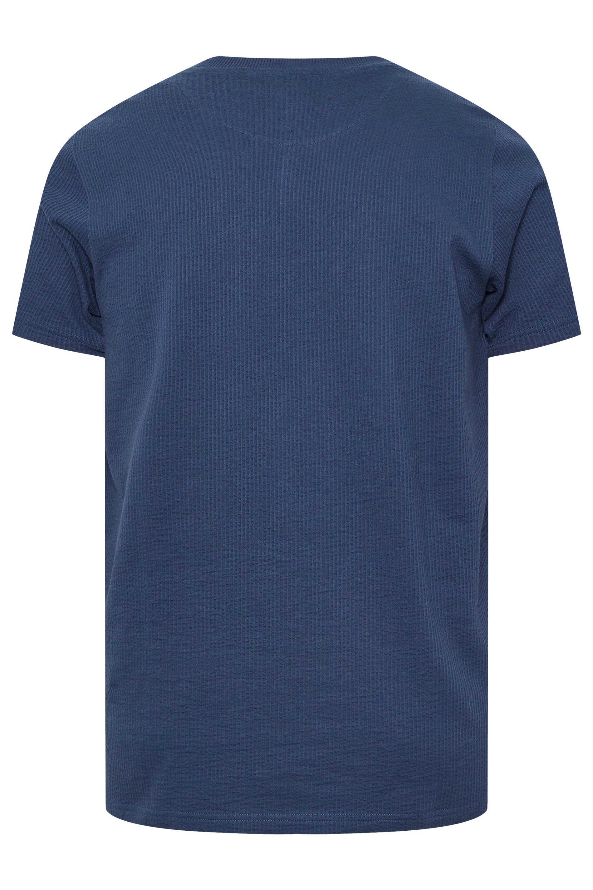 BadRhino Big & Tall Blue Seersucker Textured T-Shirt | BadRhino 8