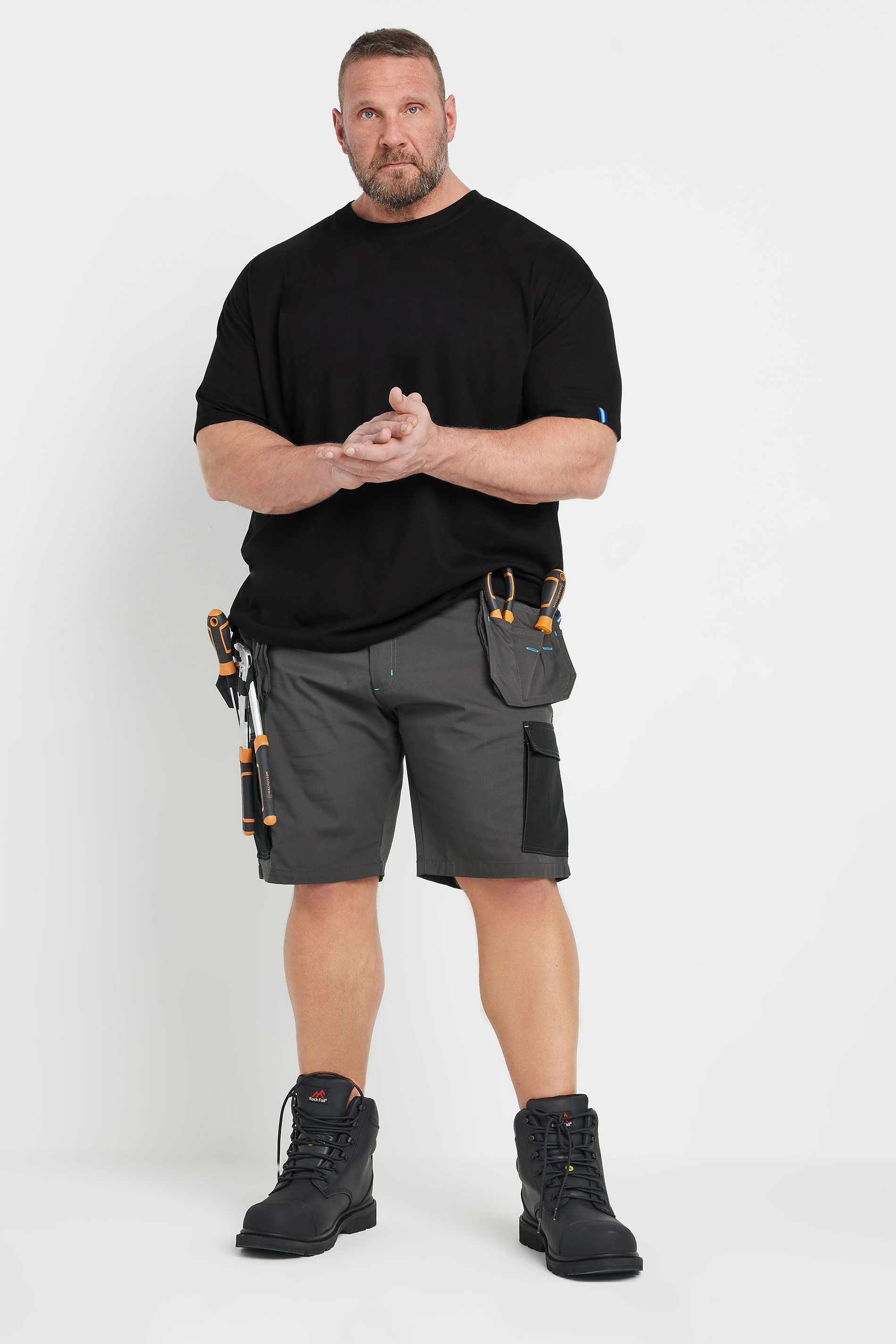 BadRhino Big & Tall Black Workwear Cargo Shorts | BadRhino 3