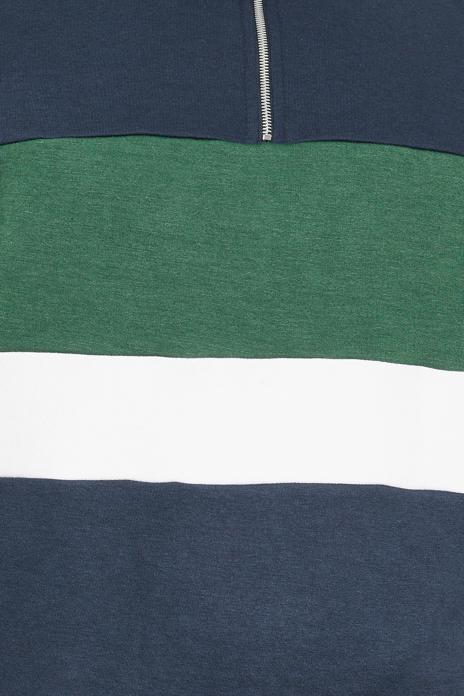 BadRhino Big & Tall Dark Blue & Green Stripe Half Zip Jumper | BadRhino  5