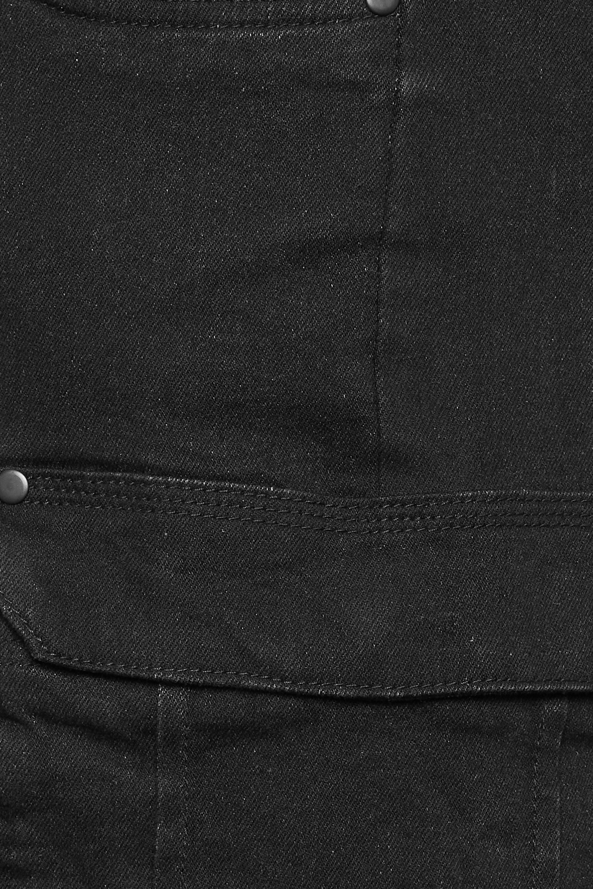 BadRhino Big & Tall Black Elasticated Waist Denim Cargo Shorts | BadRhino 4