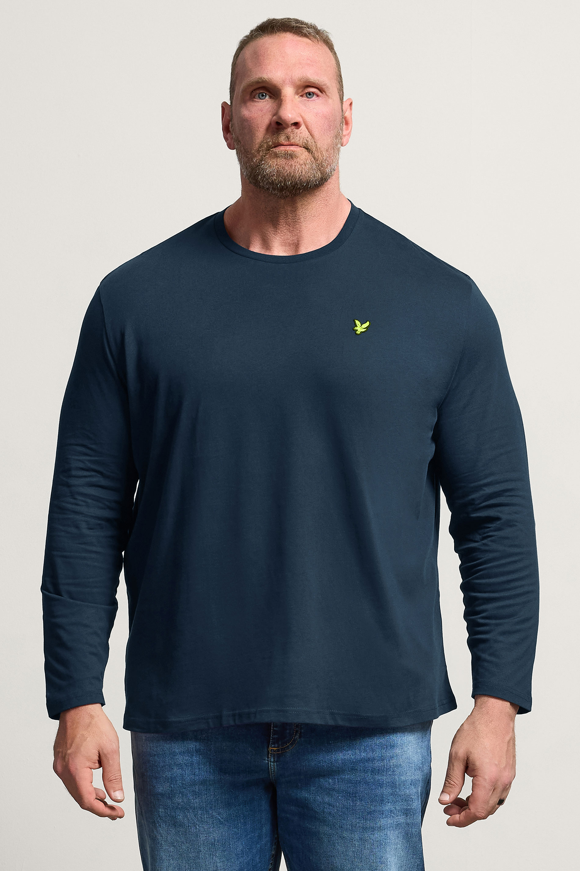 LYLE & SCOTT Big & Tall Navy Blue Long Sleeve T-Shirt | BadRhino 3