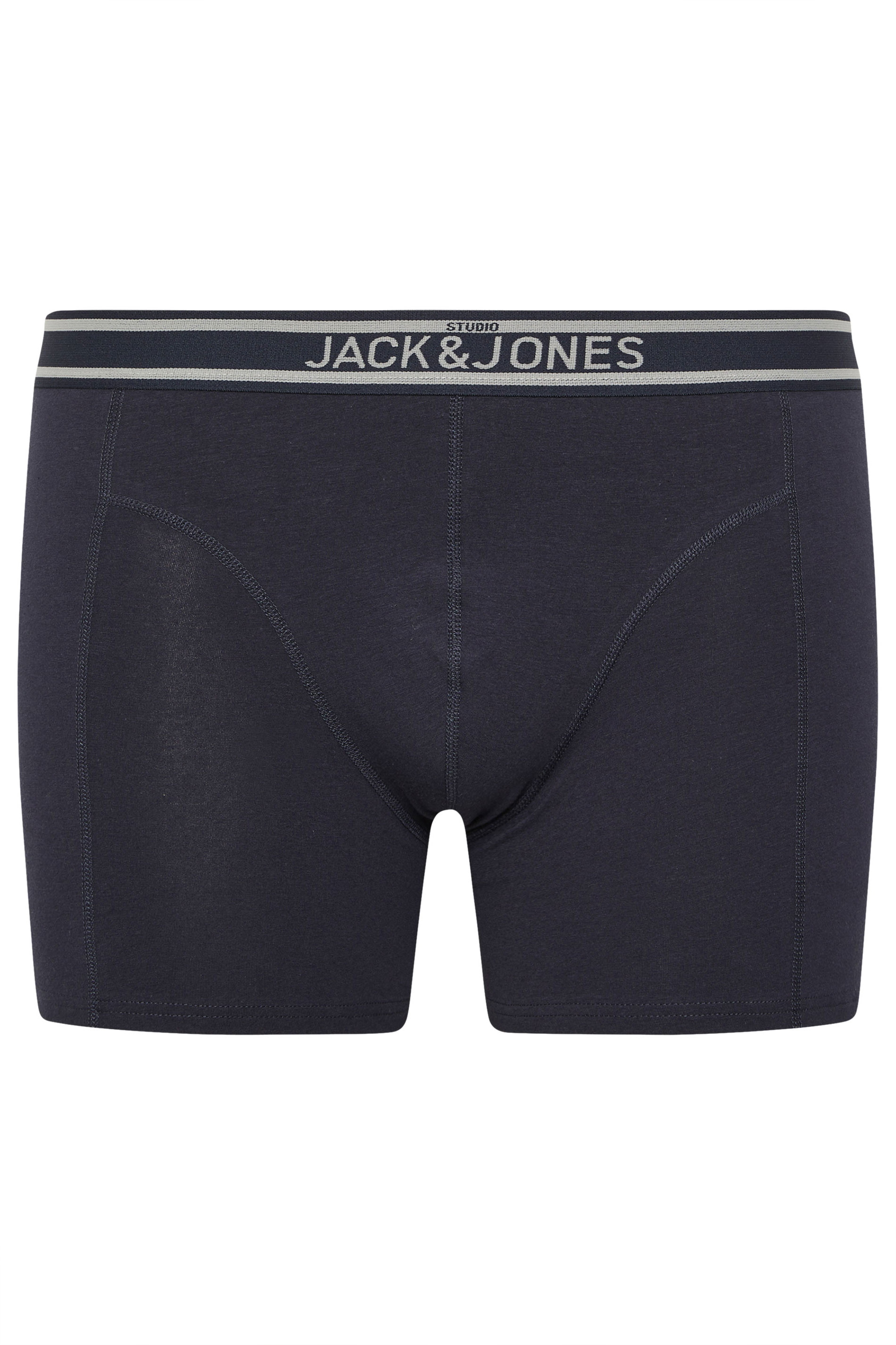 JACK & JONES Big & Tall 3 Pack Blue/Grey/Navy Blue Boxers | BadRhino 7