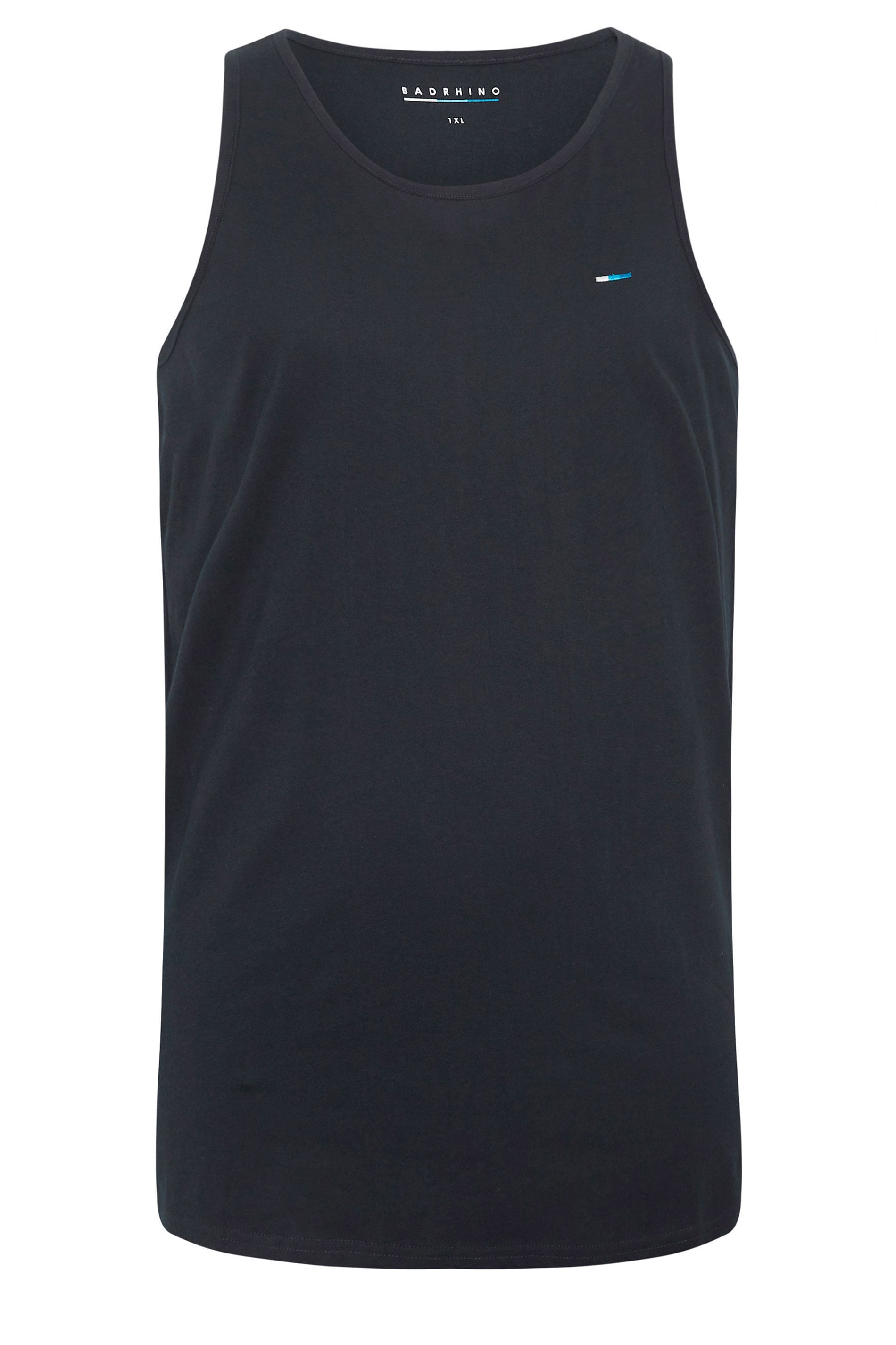 BadRhino Big & Tall Navy Blue Extra Long Plain Vest Top | BadRhino 5