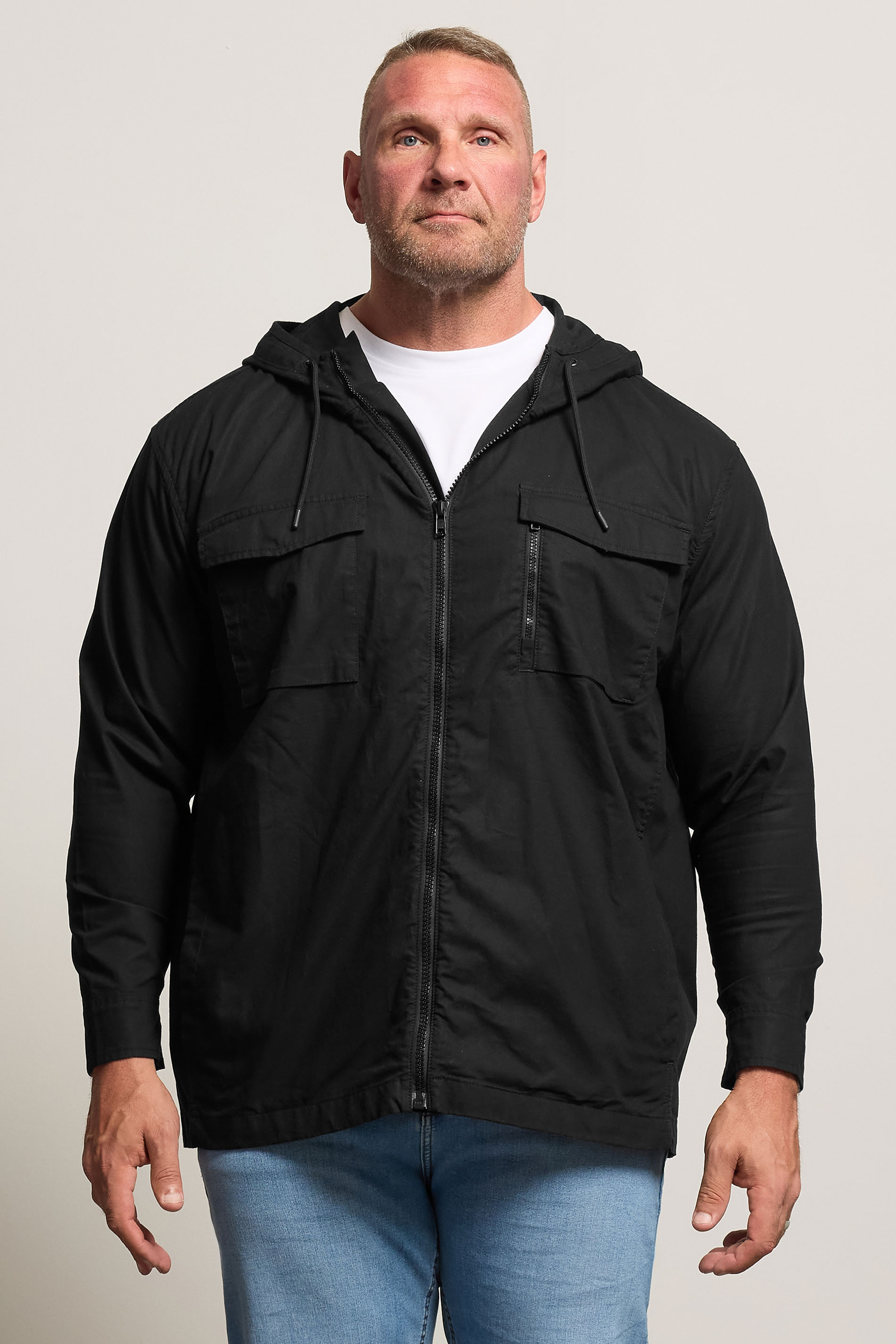 BadRhino Big & Tall Black Canvas Hooded Jacket | BadRhino 2