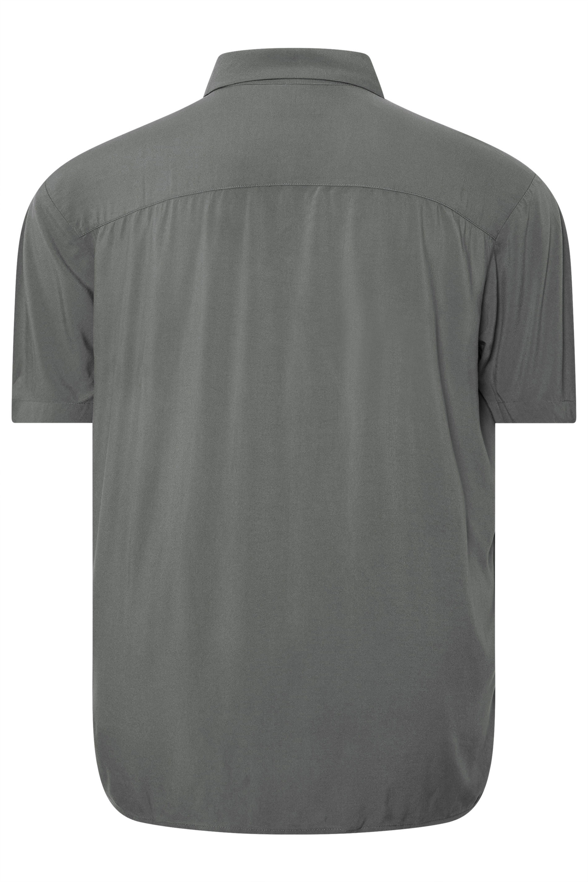 JACK & JONES Big & Tall Grey Collar Resort Shirt | BadRhino 4