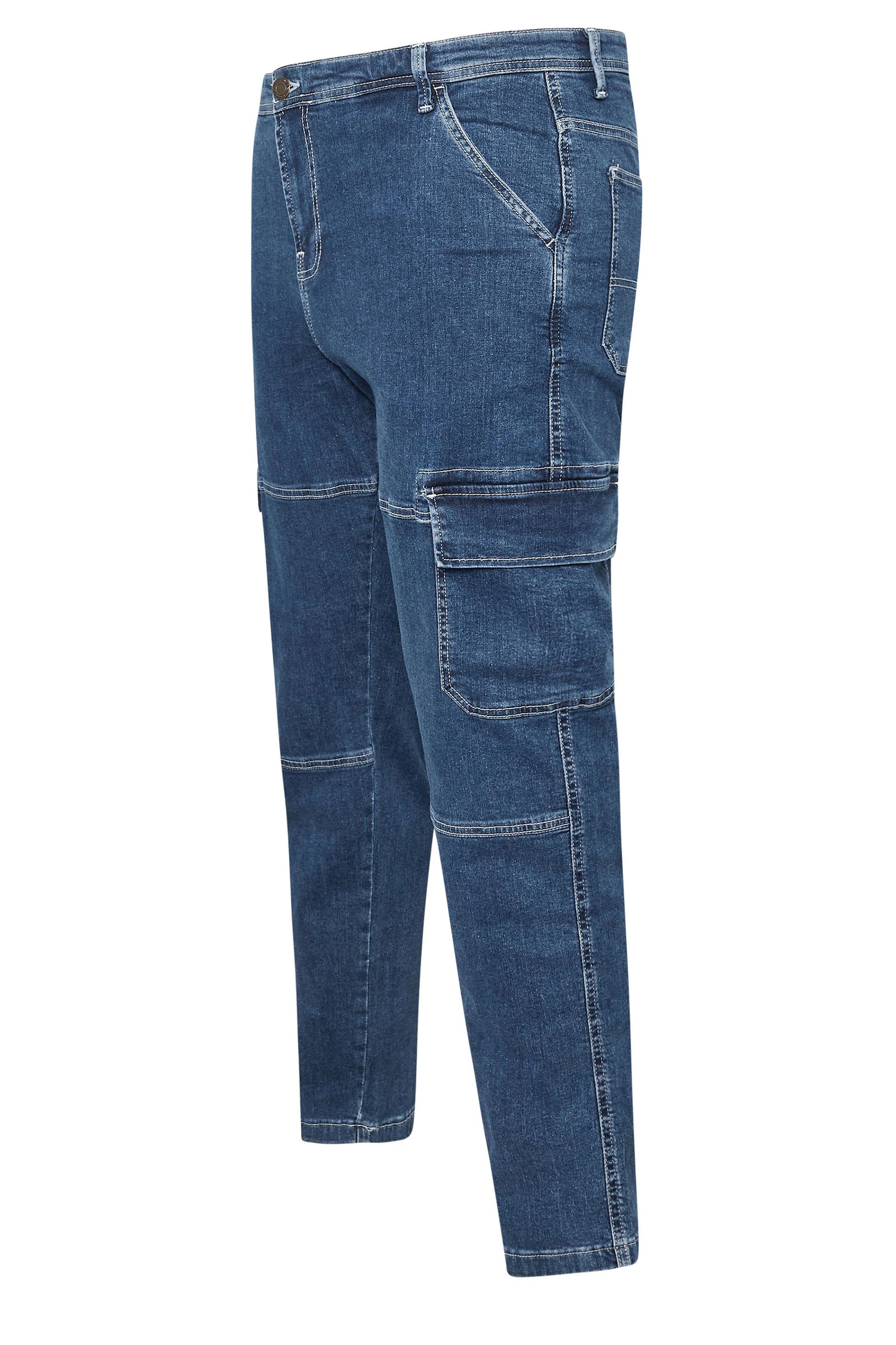 BadRhino Big & Tall Blue Stretch Cargo Jeans | BadRhino 8