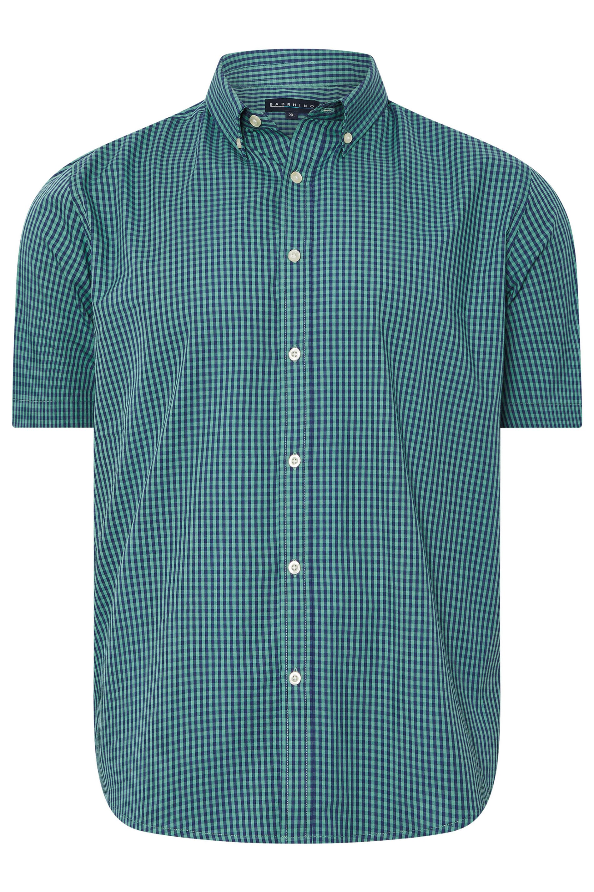 BadRhino Big & Tall Blue Gingham Check Shirt | BadRhino 7