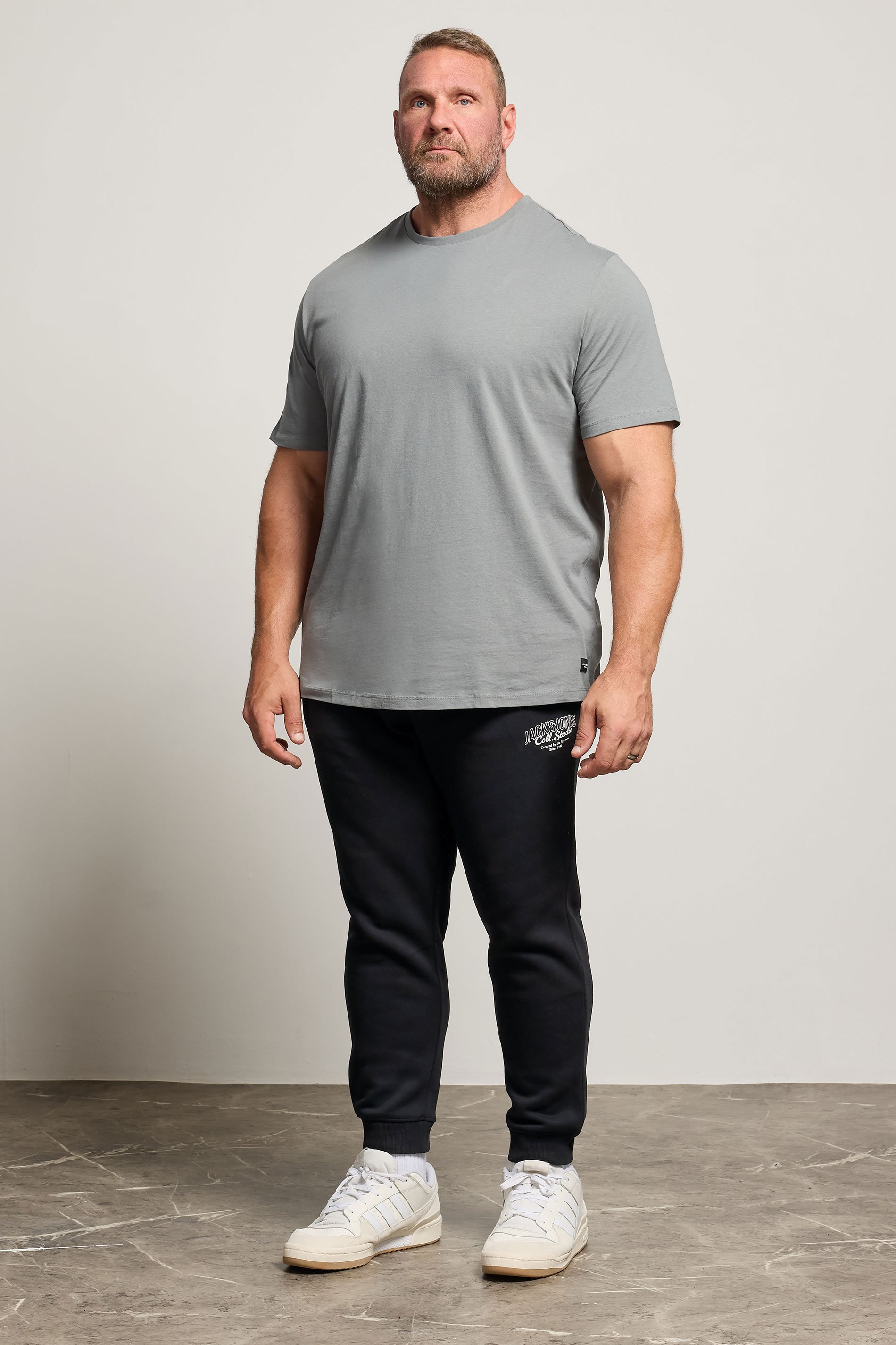 JACK & JONES Big & Tall Black Printed Joggers | BadRhino 2