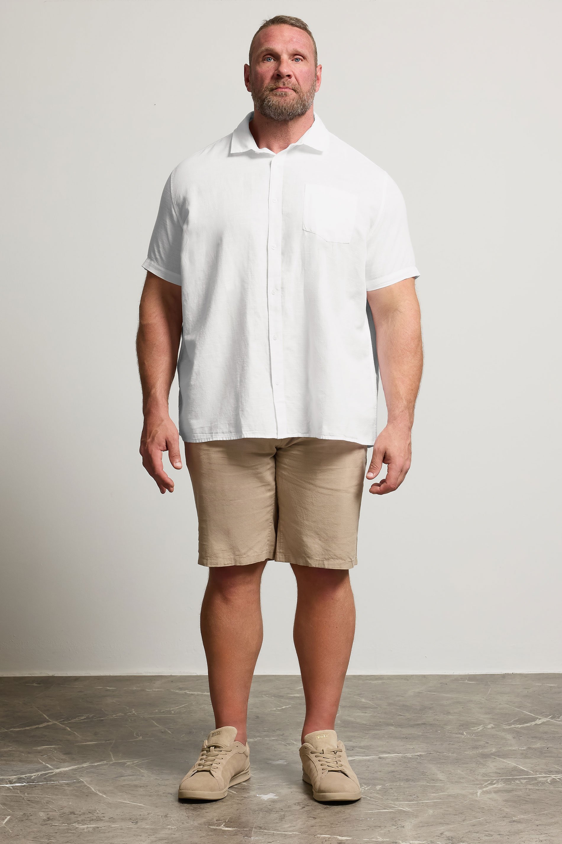 BadRhino Big & Tall White Linen Shirt | BadRhino 3