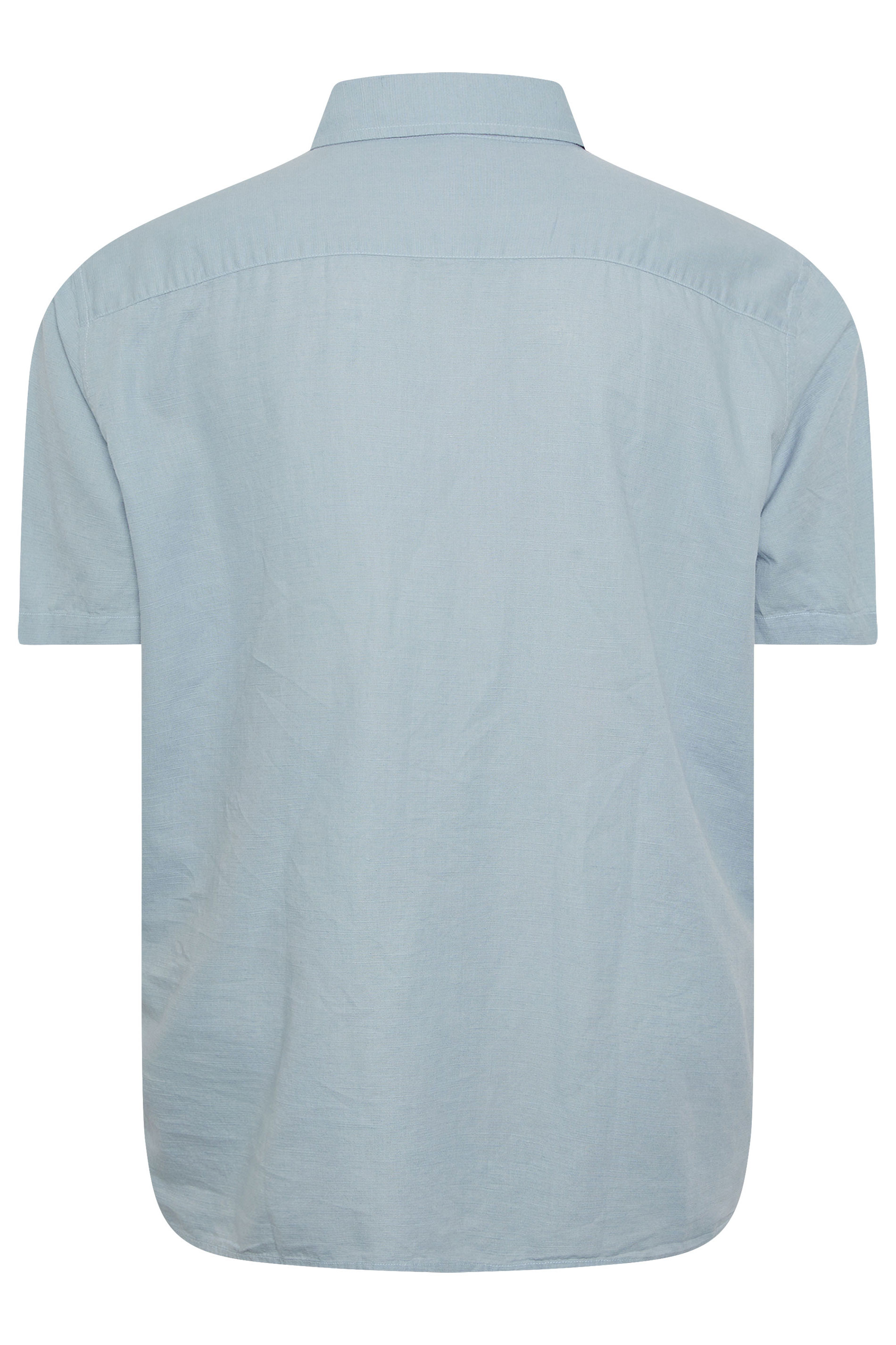 BadRhino Big & Tall Dusky Blue Linen Shirt | BadRhino 8