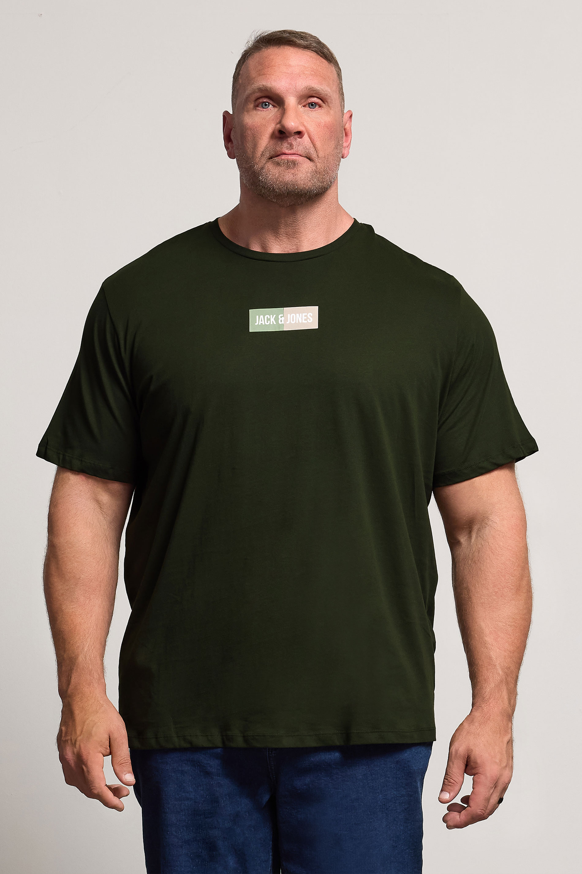 JACK & JONES Big & Tall Duffel Bag Green Pan T-Shirt | BadRhino 1