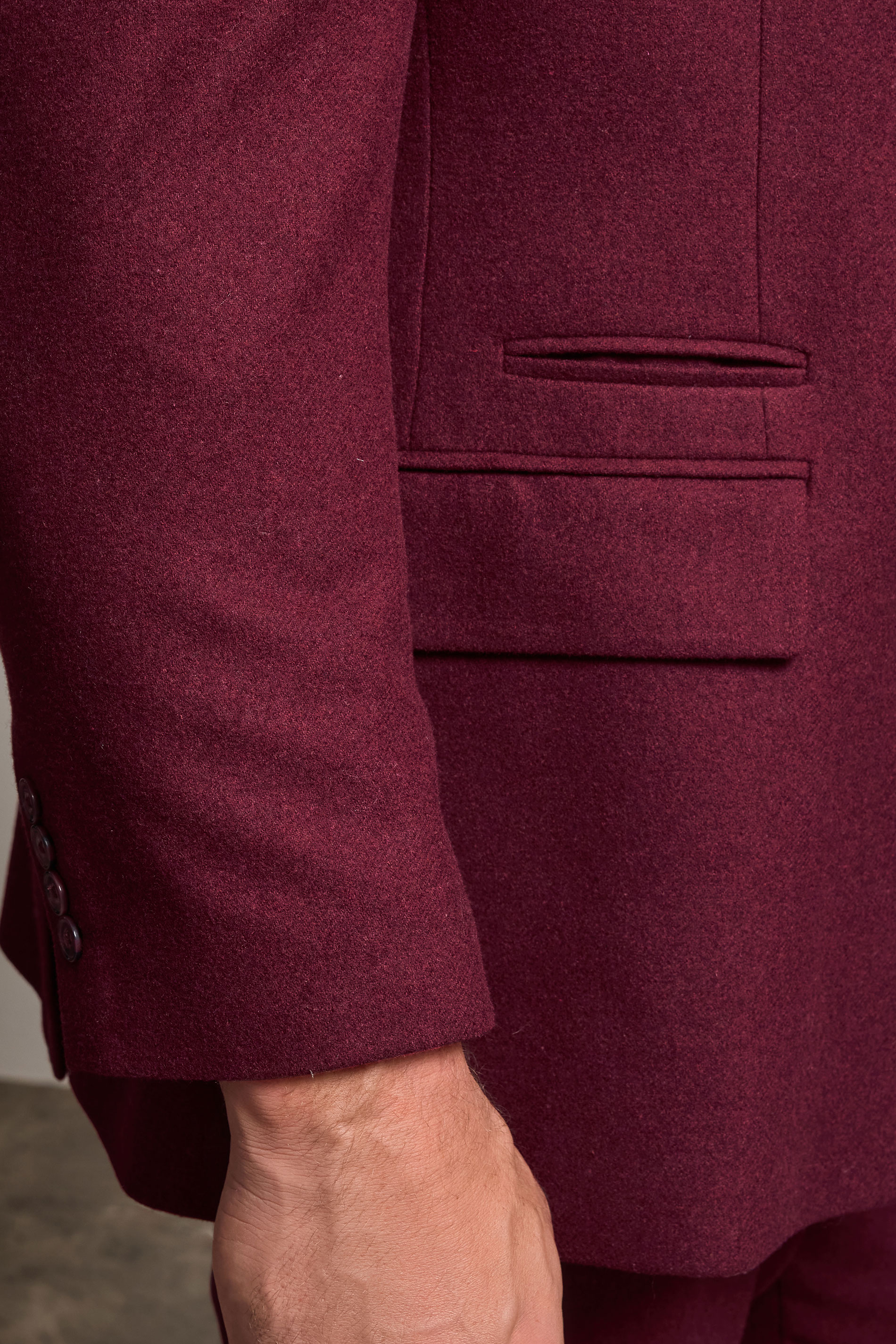 BadRhino Tailoring Big & Tall Burgundy Red Tweed Suit Jacket  5