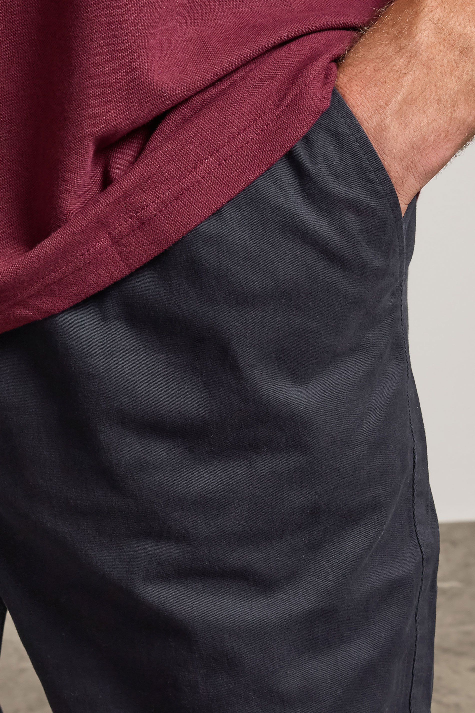 BadRhino Navy Blue Elasticated Waist Chinos | BadRhino 4