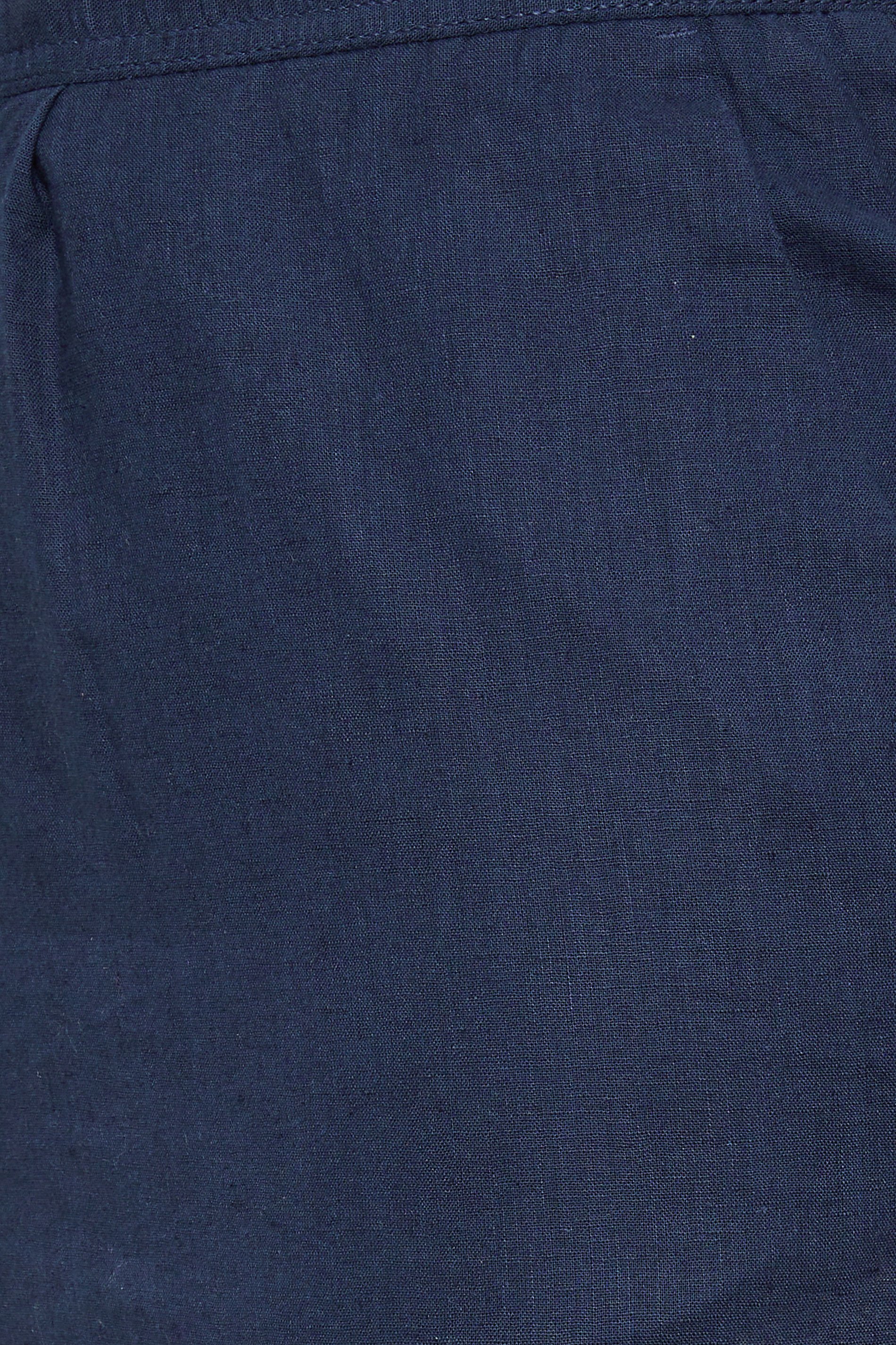 BadRhino Big & Tall Navy Blue Linen Trousers | BadRhino 4