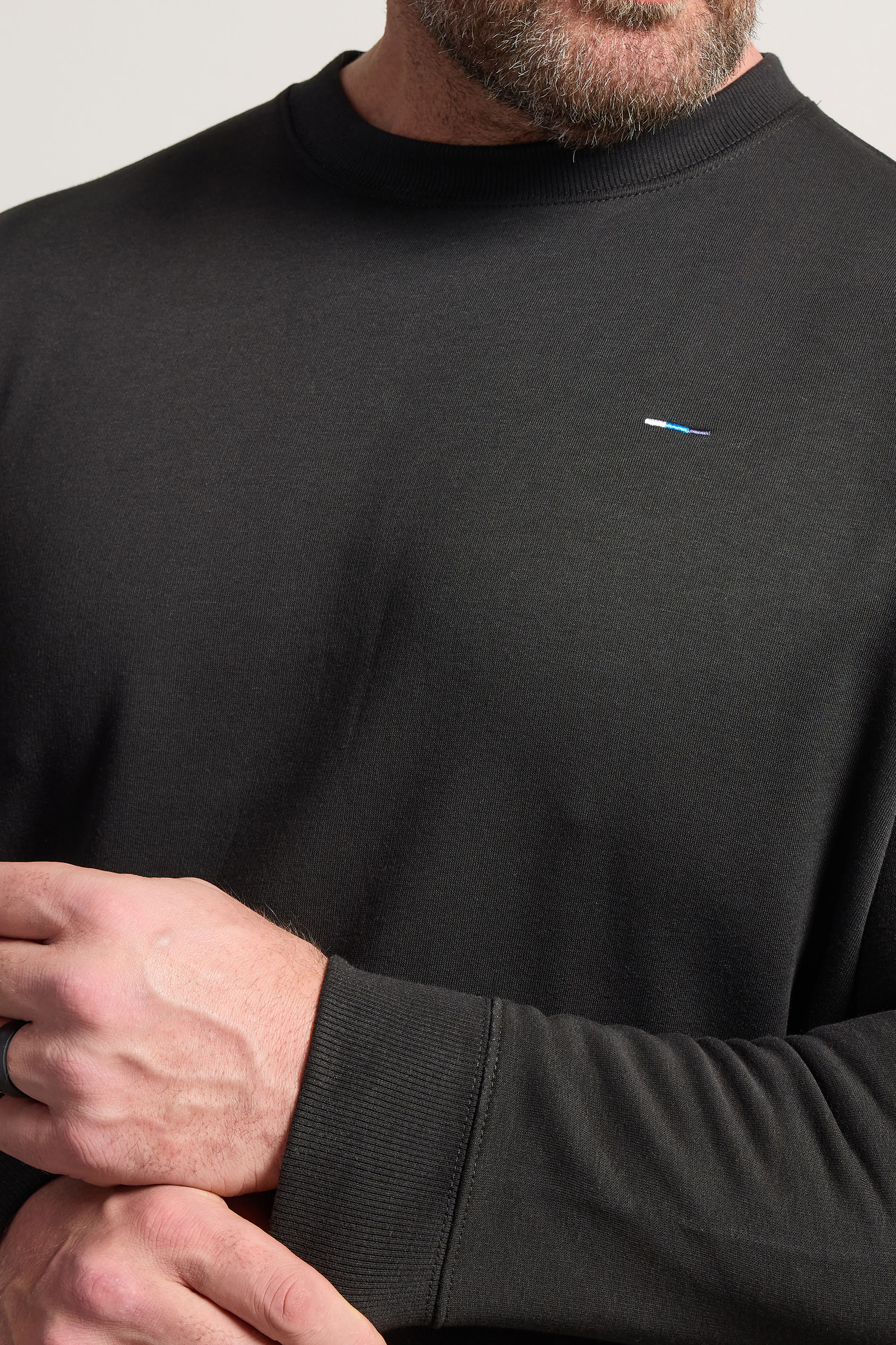 BadRhino Big & Tall Black Crew Neck Sweatshirt | BadRhino 4