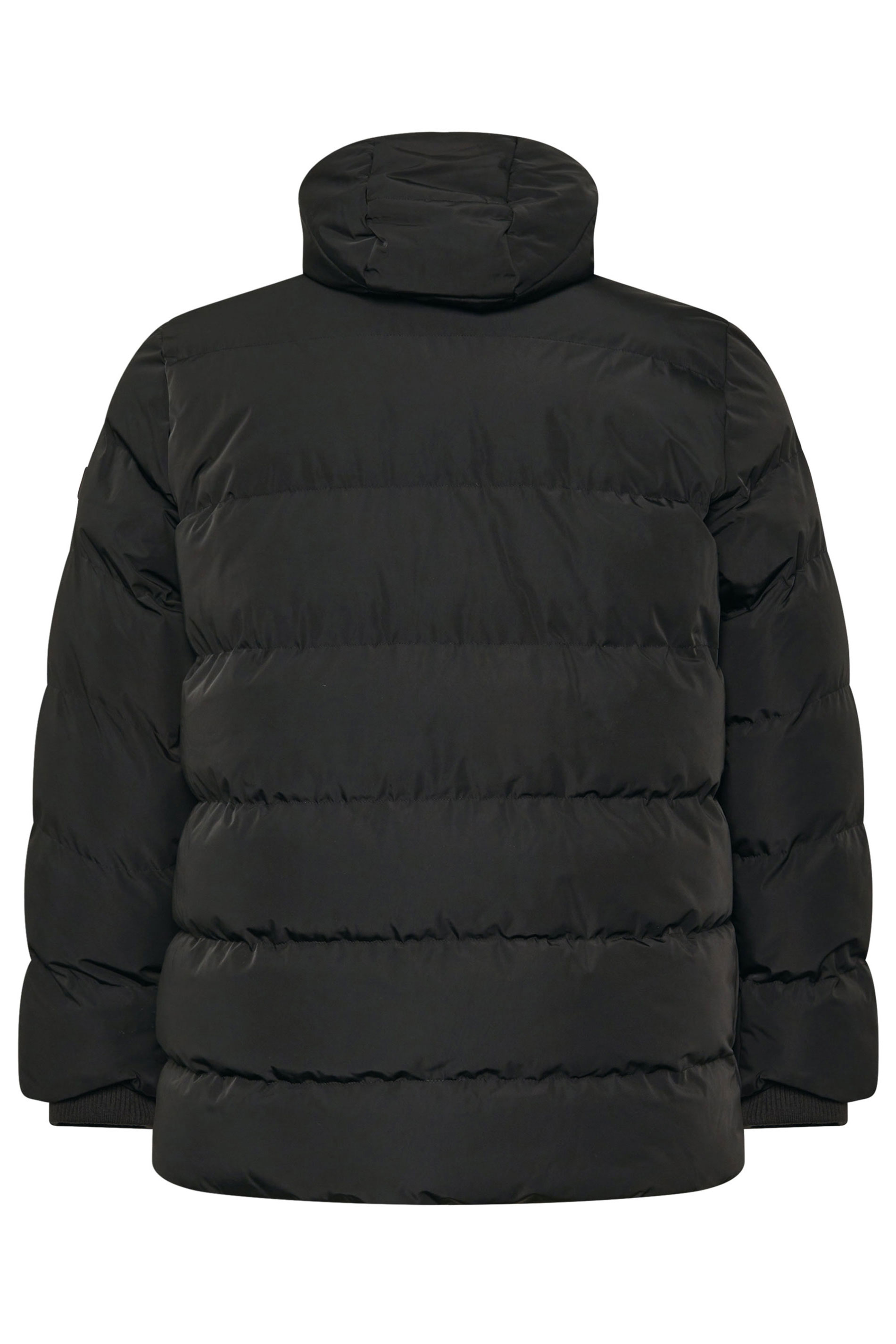BadRhino Big & Tall Black Hooded Logo Puffer Jacket | BadRhino 6