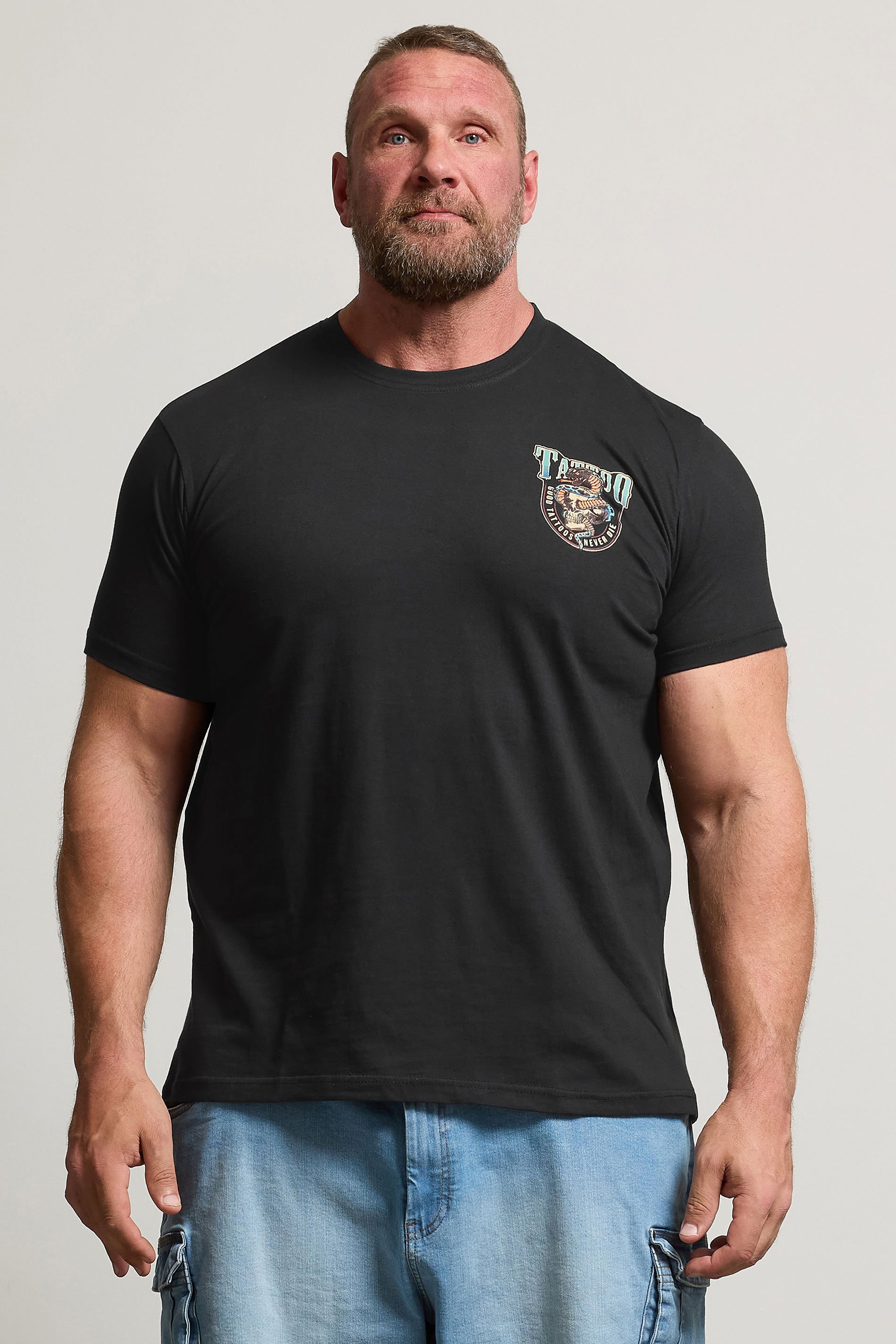 BadRhino Big & Tall Black 'Tattoo Fest' Graphic Print T-Shirt | BadRhino 1
