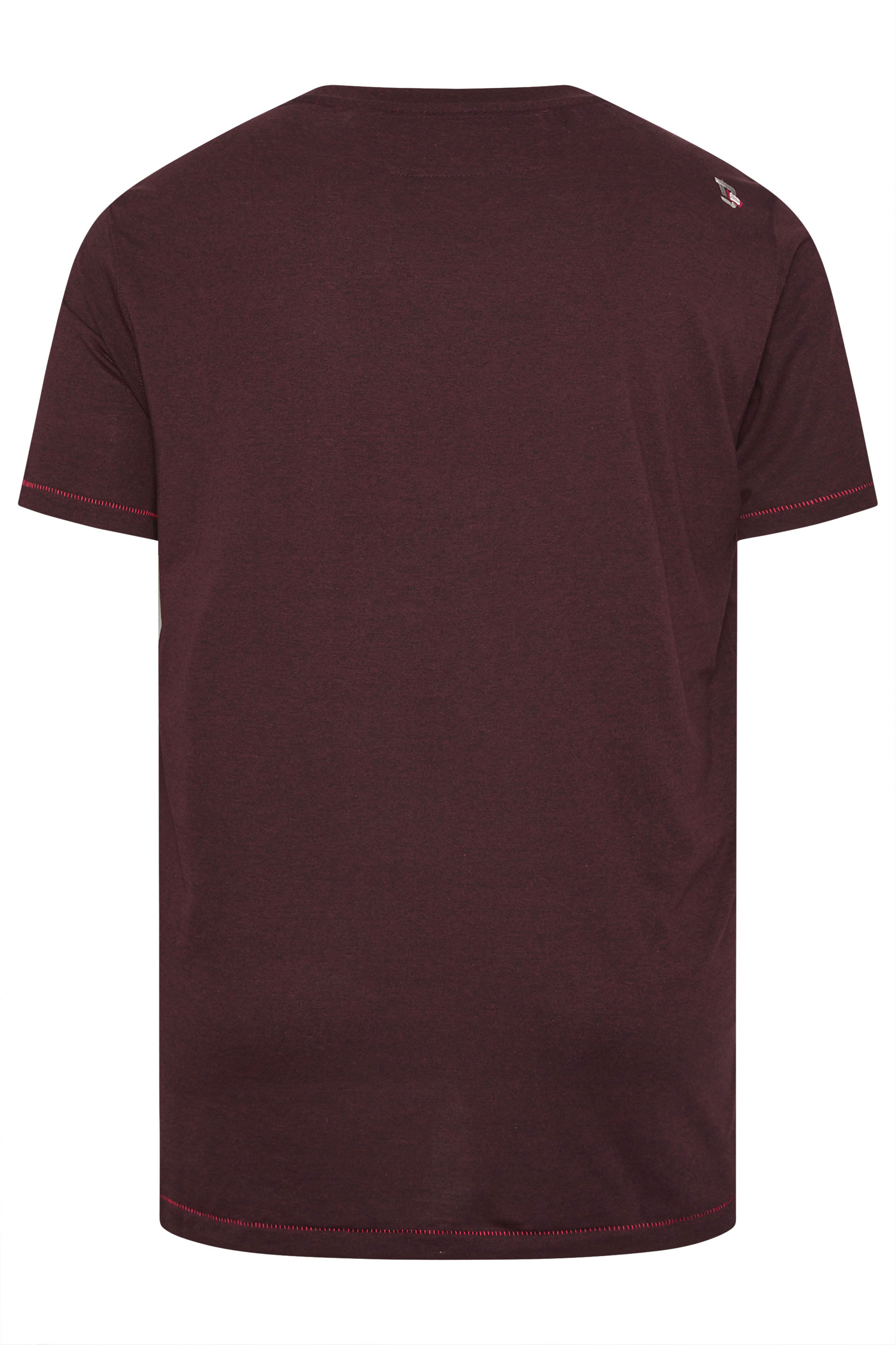 D555 Big & Tall Burgundy Red Guitar Graphic Print T-Shirt | BadRhino 4