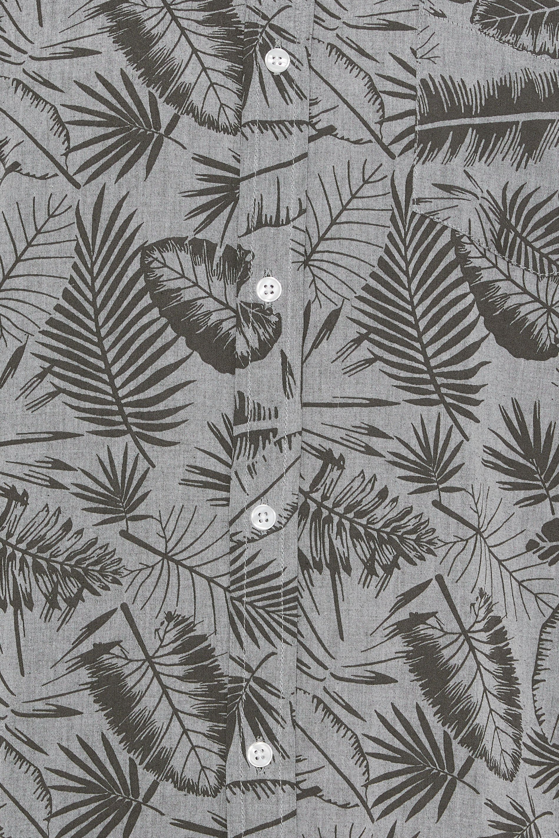 BadRhino Big & Tall Chambray Grey Tonal Leaf Print Shirt | BadRhino 6