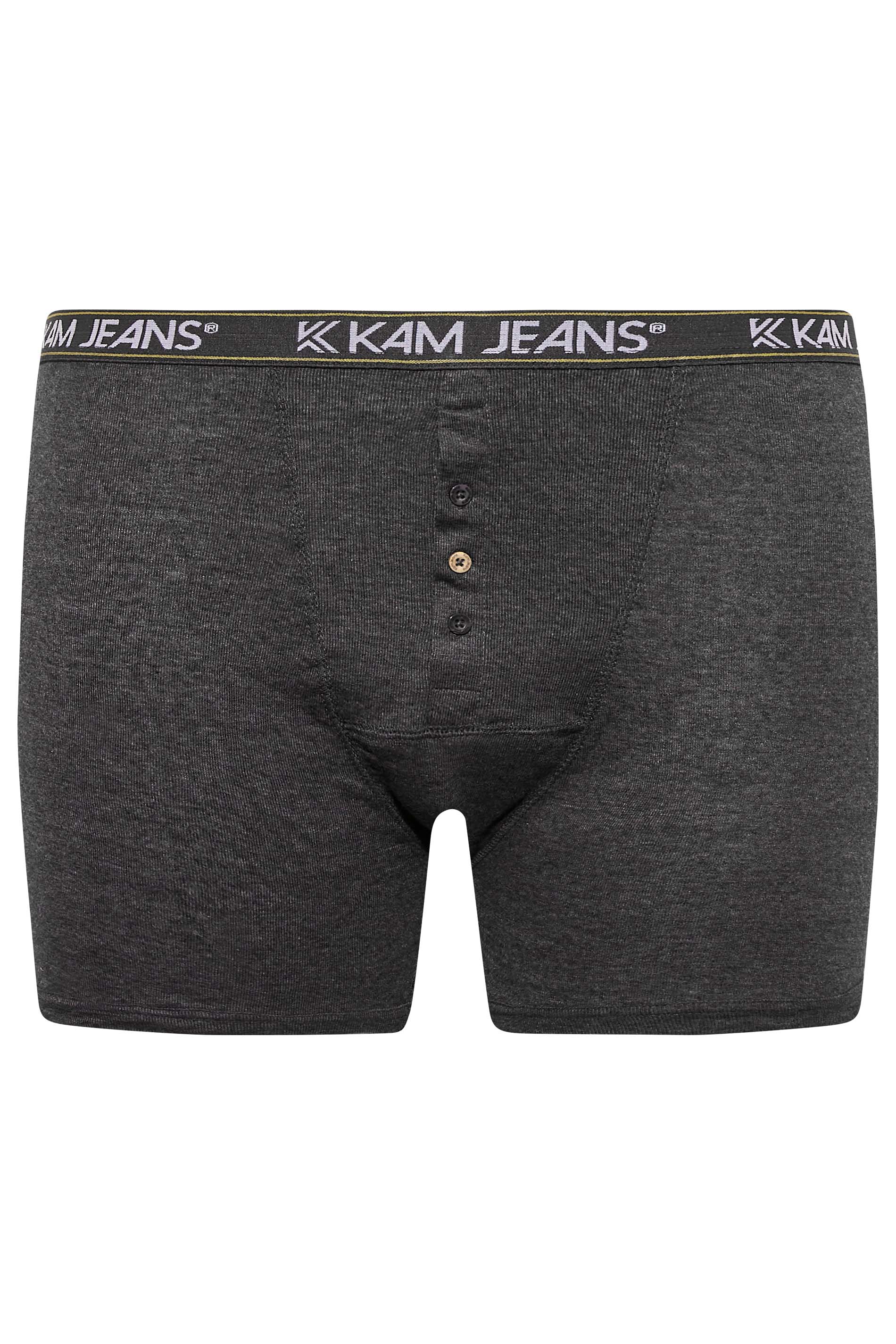 KAM 3 PACK Navy Blue & Grey Assorted Boxers | BadRhino 7
