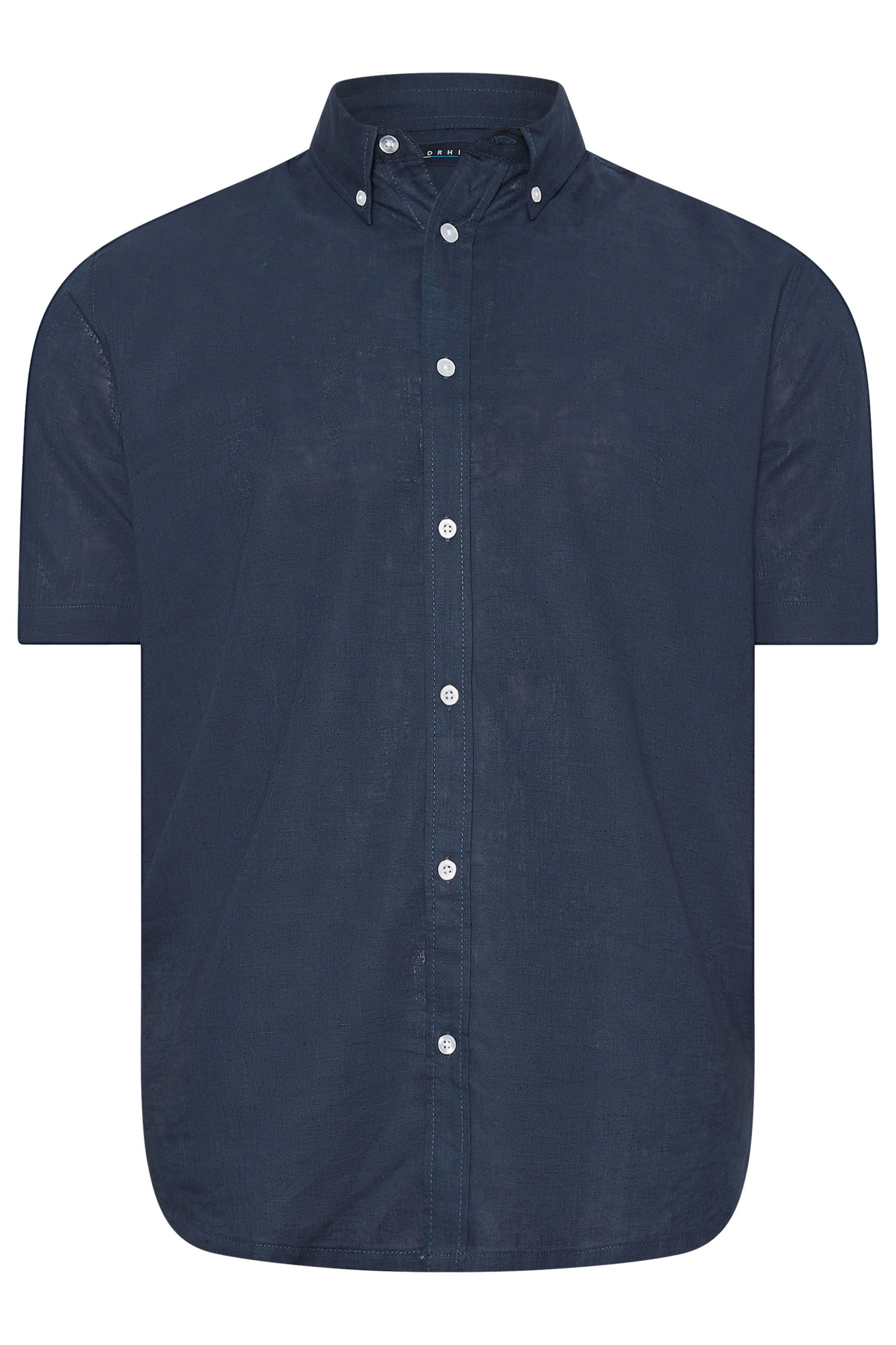 BadRhino Navy Blue Short Sleeve Linen Shirt | BadRhino 1