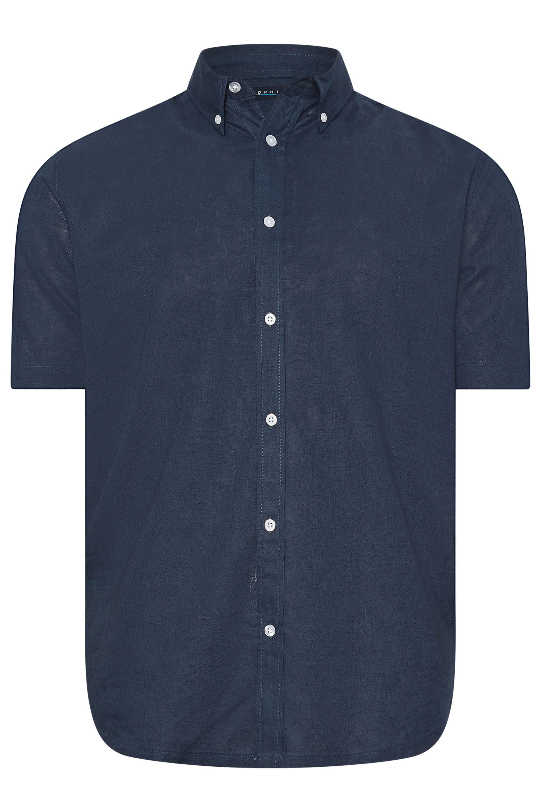 BadRhino Navy Blue Short Sleeve Linen Shirt | BadRhino 3