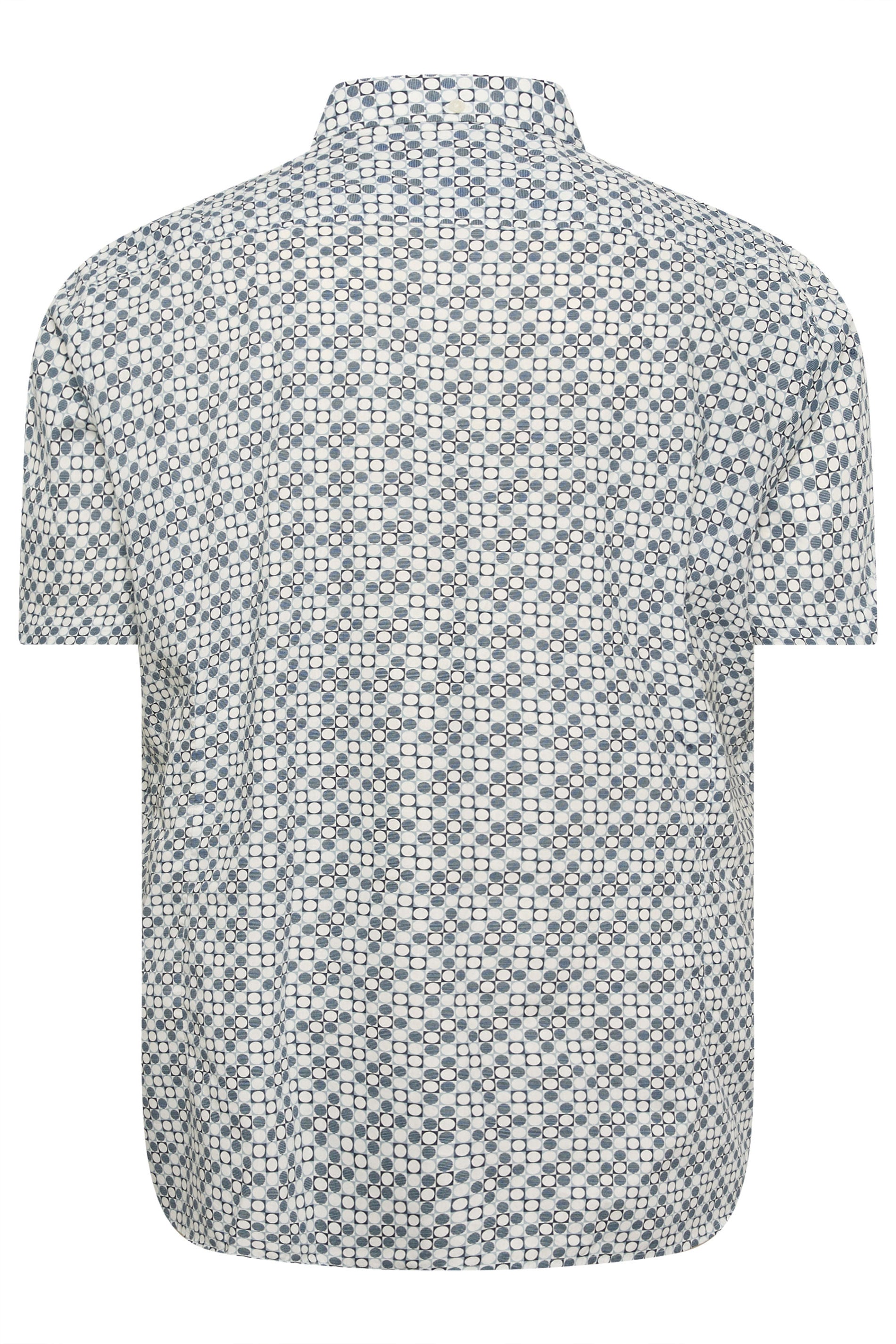 BEN SHERMAN Big & Tall Light Blue Geometric Print Shirt | BadRhino 4