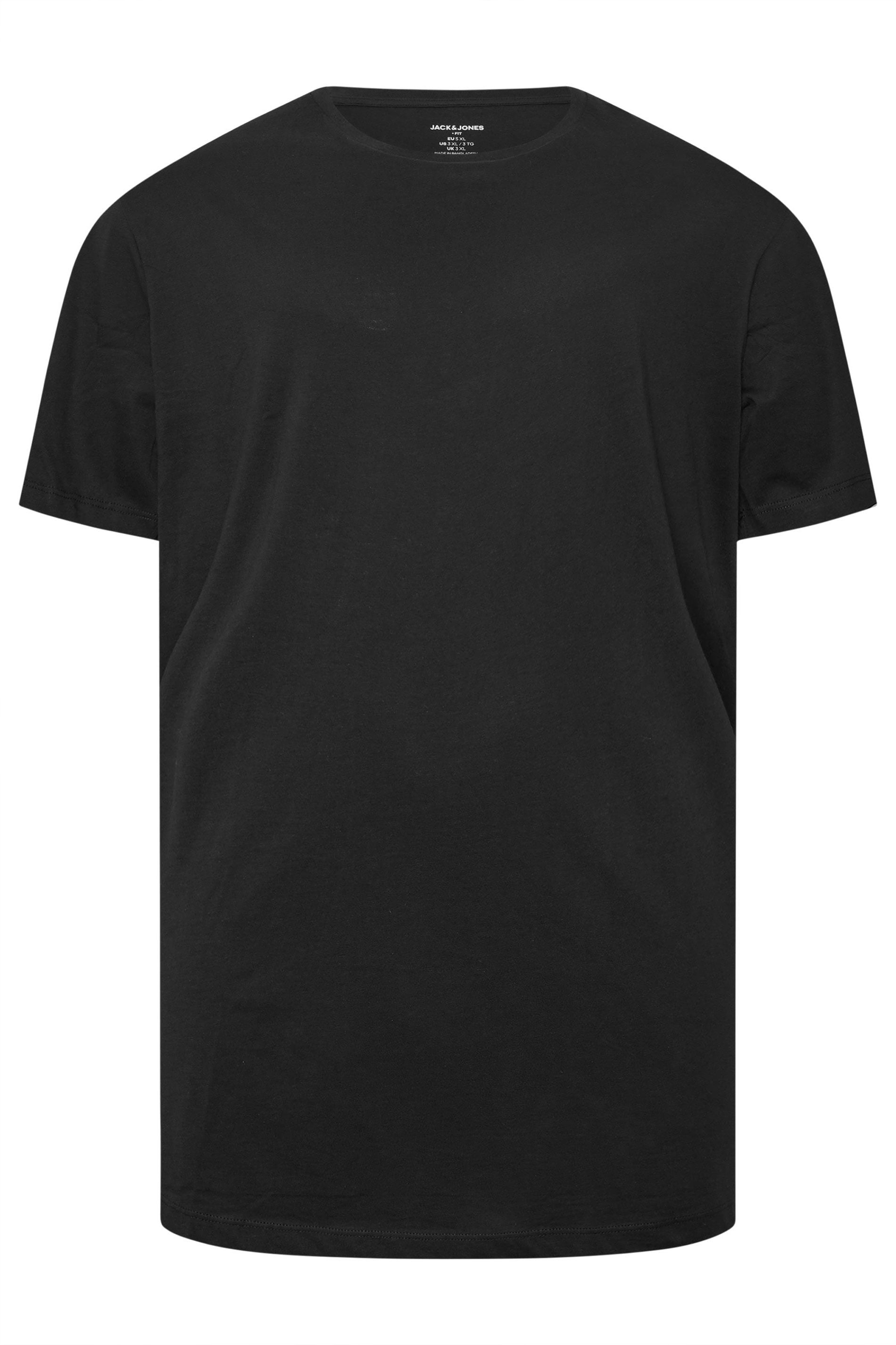 JACK & JONES Big & Tall 2 Pack White & Black Graphic T-Shirts | BadRhino 6