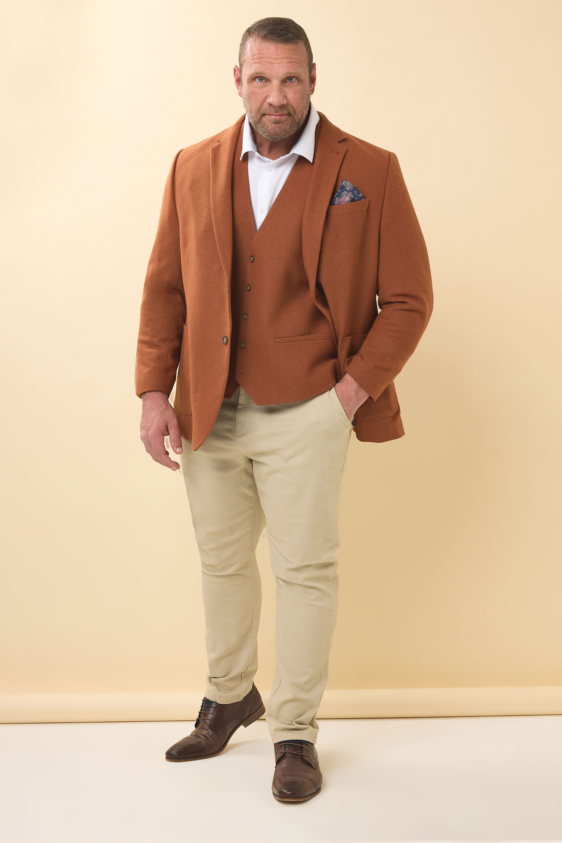 BadRhino Tailoring Big & Tall Rust Orange Tweed Suit Jacket | BadRhino 4