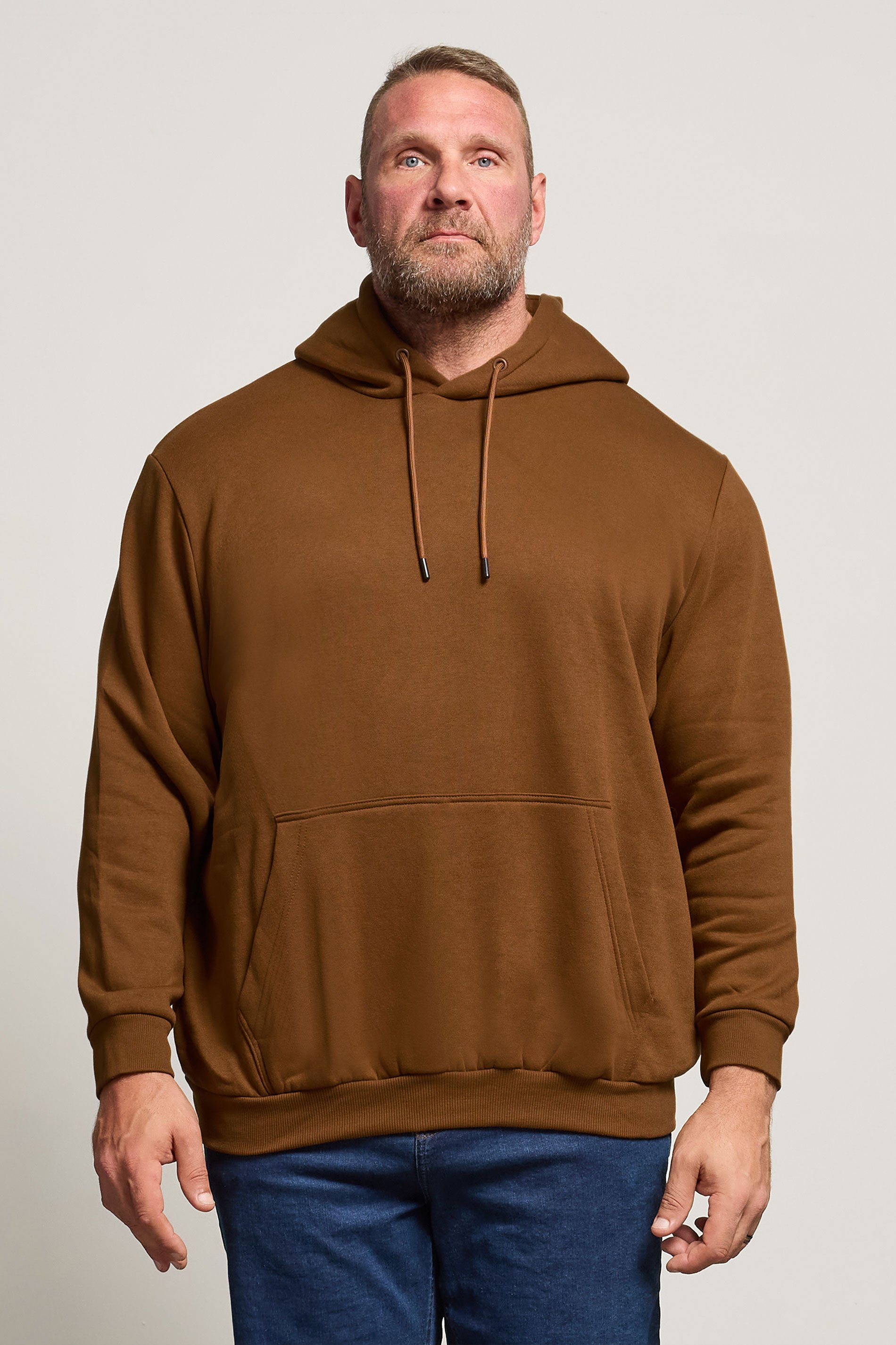 JACK & JONES Big & Tall Monks Robe Brown Hoodie | BadRhino 1