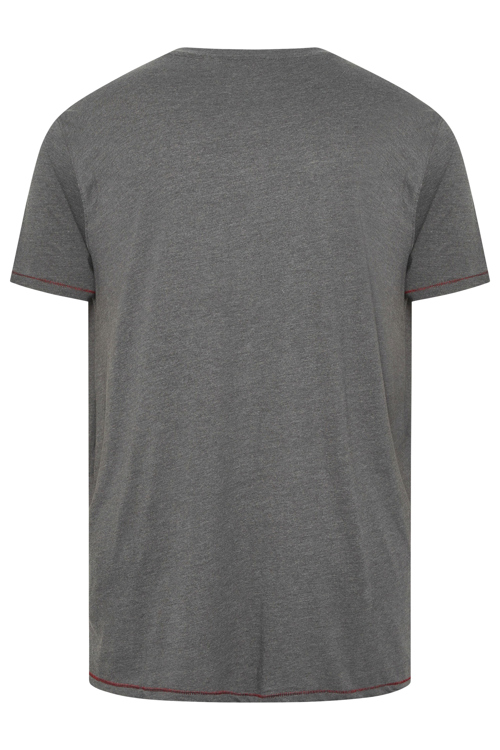 D555 Big & Tall Charcoal Grey Marl ACDC 'Black Ice' Graphic Print T-Shirt | BadRhino 4