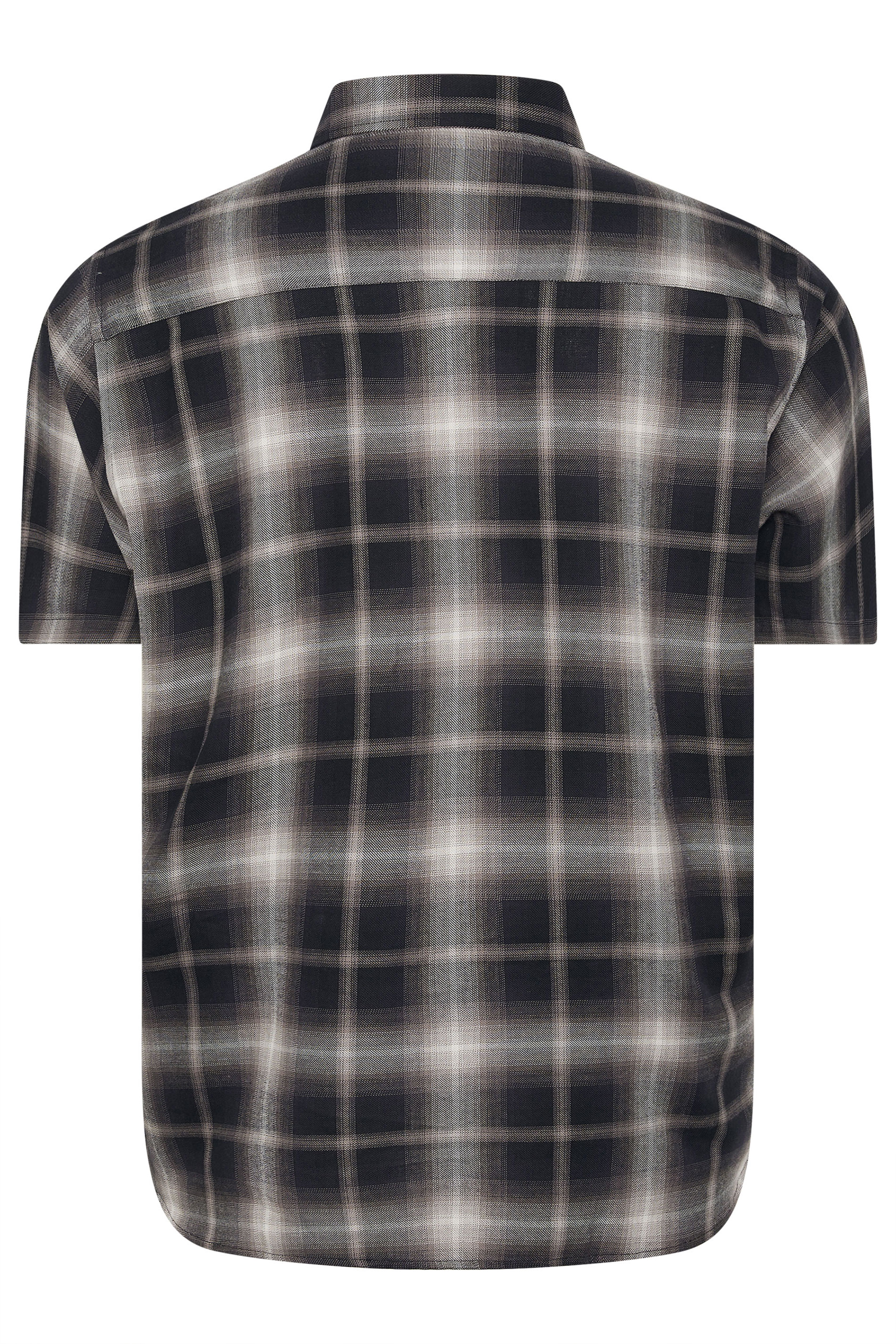 D555 Big & Tall Black Check Pocket Short Sleeve Shirt | BadRhino 4