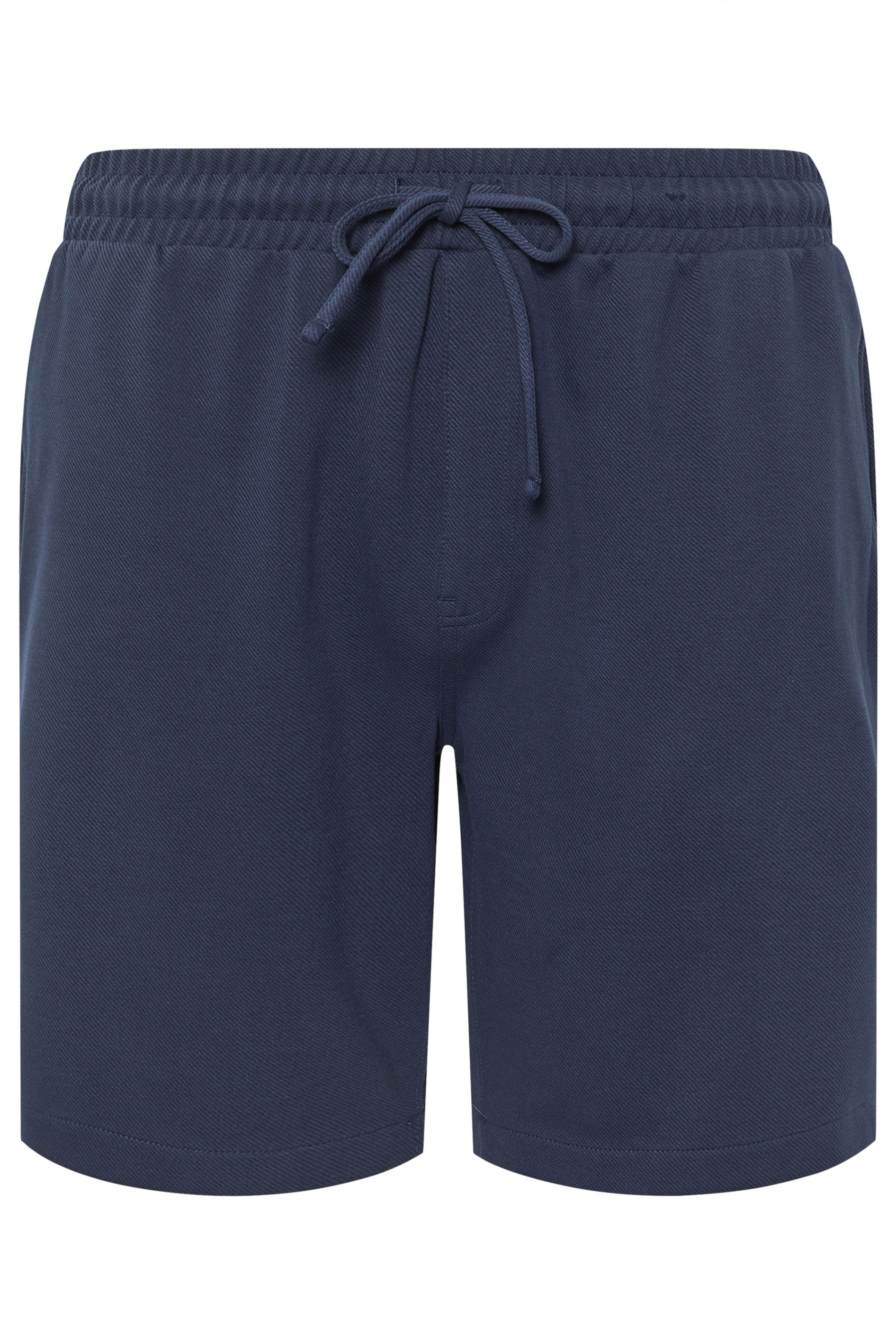 BadRhino Big & Tall Navy Blue Textured Jersey Shorts | BadRhino   3