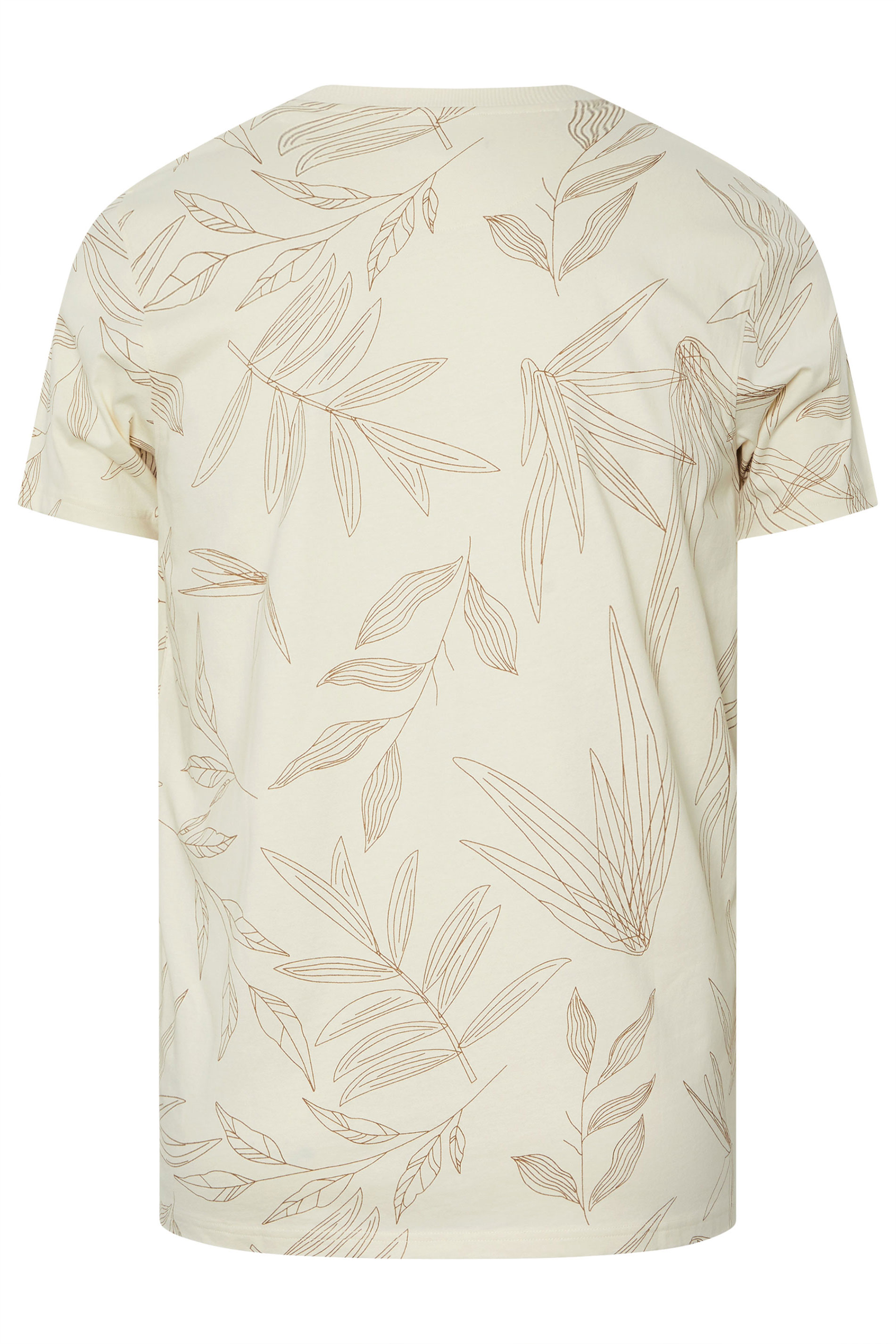 BadRhino Big & Tall Natural Brown Leaf Printed T-Shirt | BadRhino 8